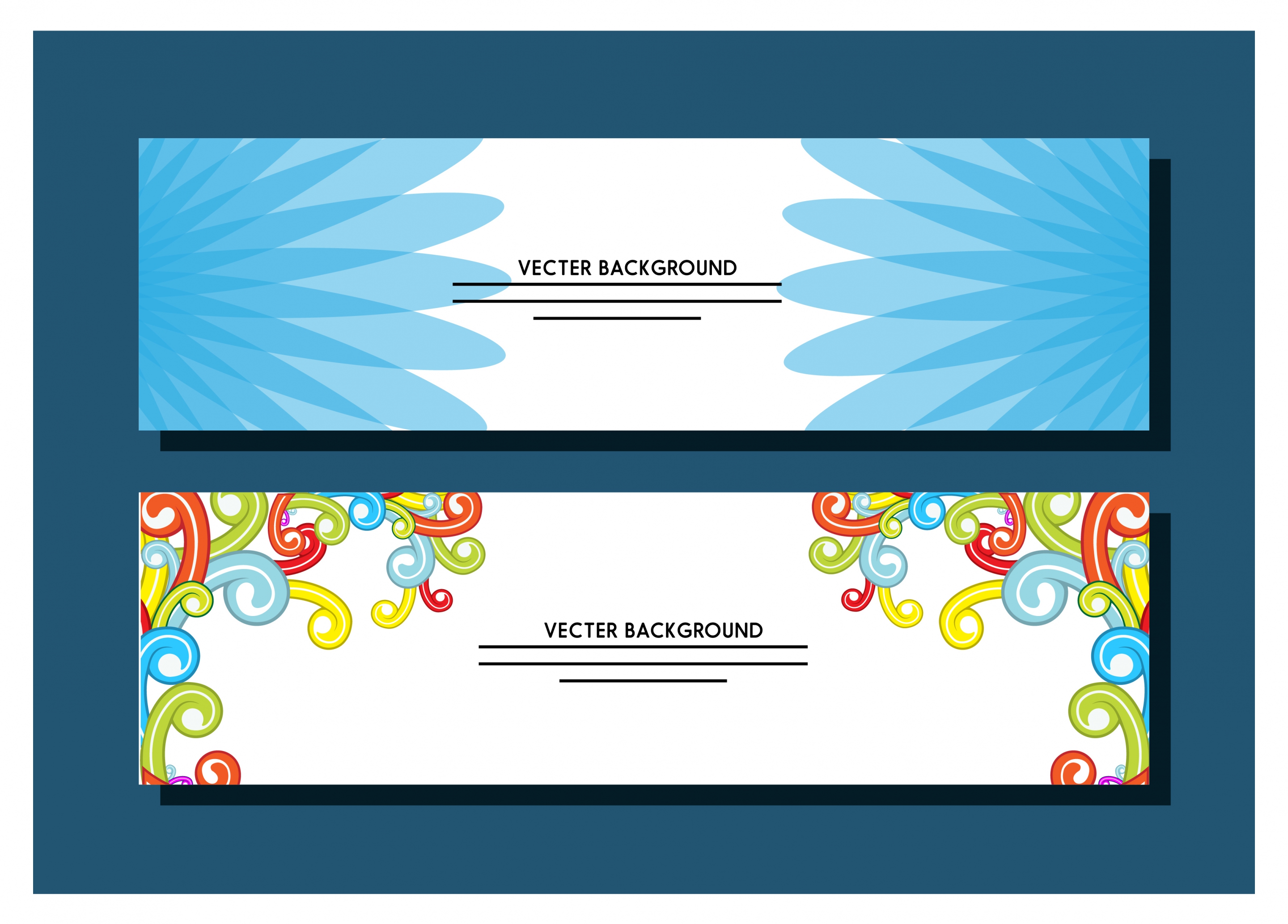 bright banner templates colorful abstract flat style