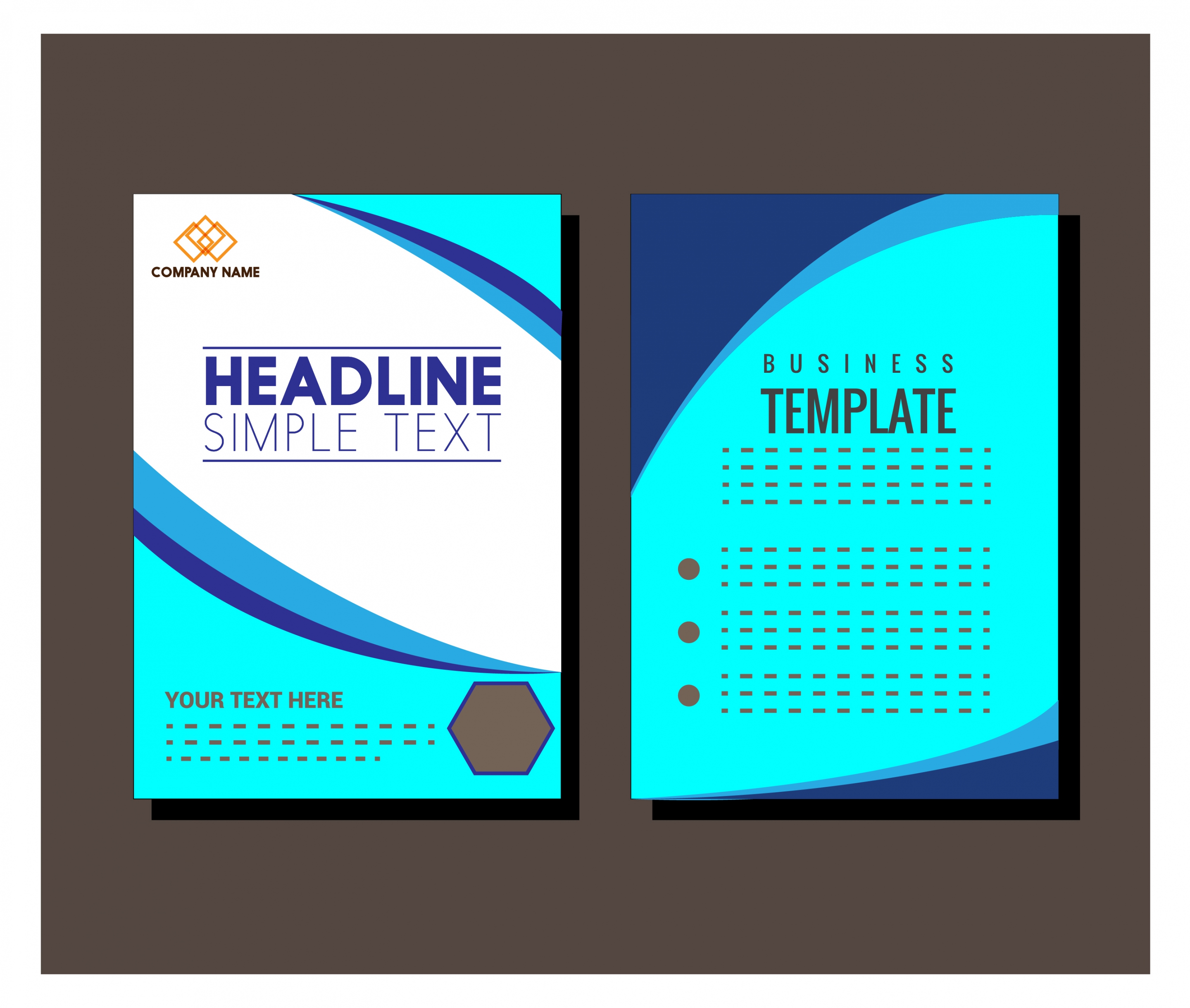 business brochure cover design in blue