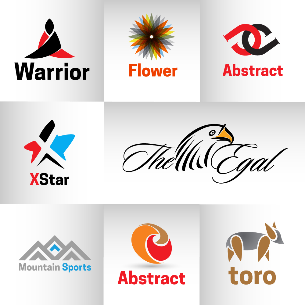 various style logo sets collection in white background