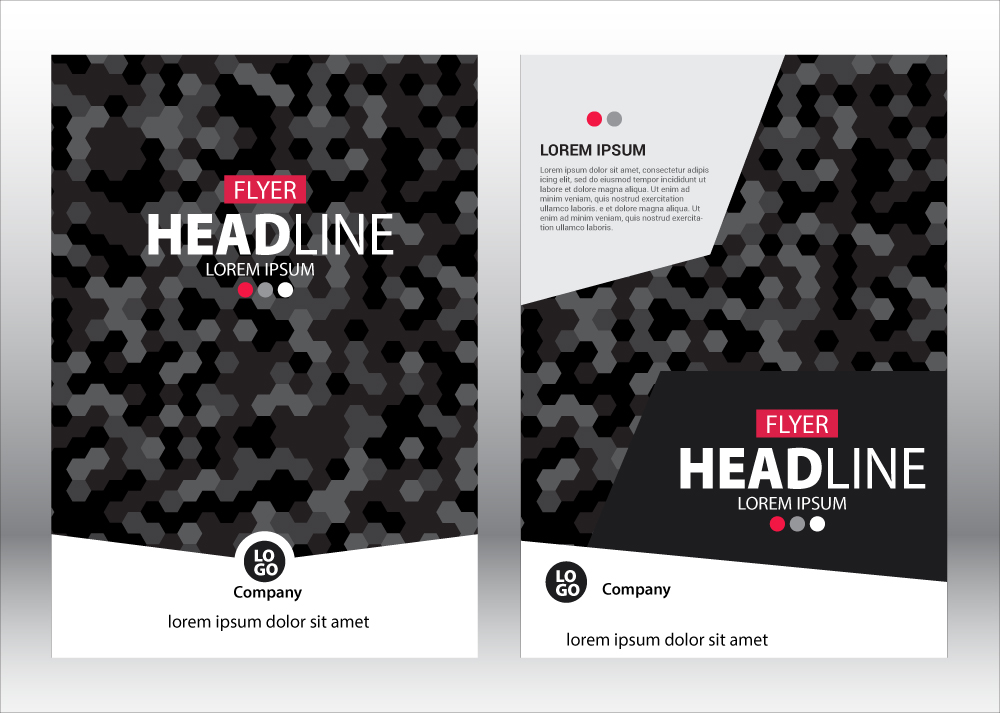 flyer vector illustration with dark bokeh background