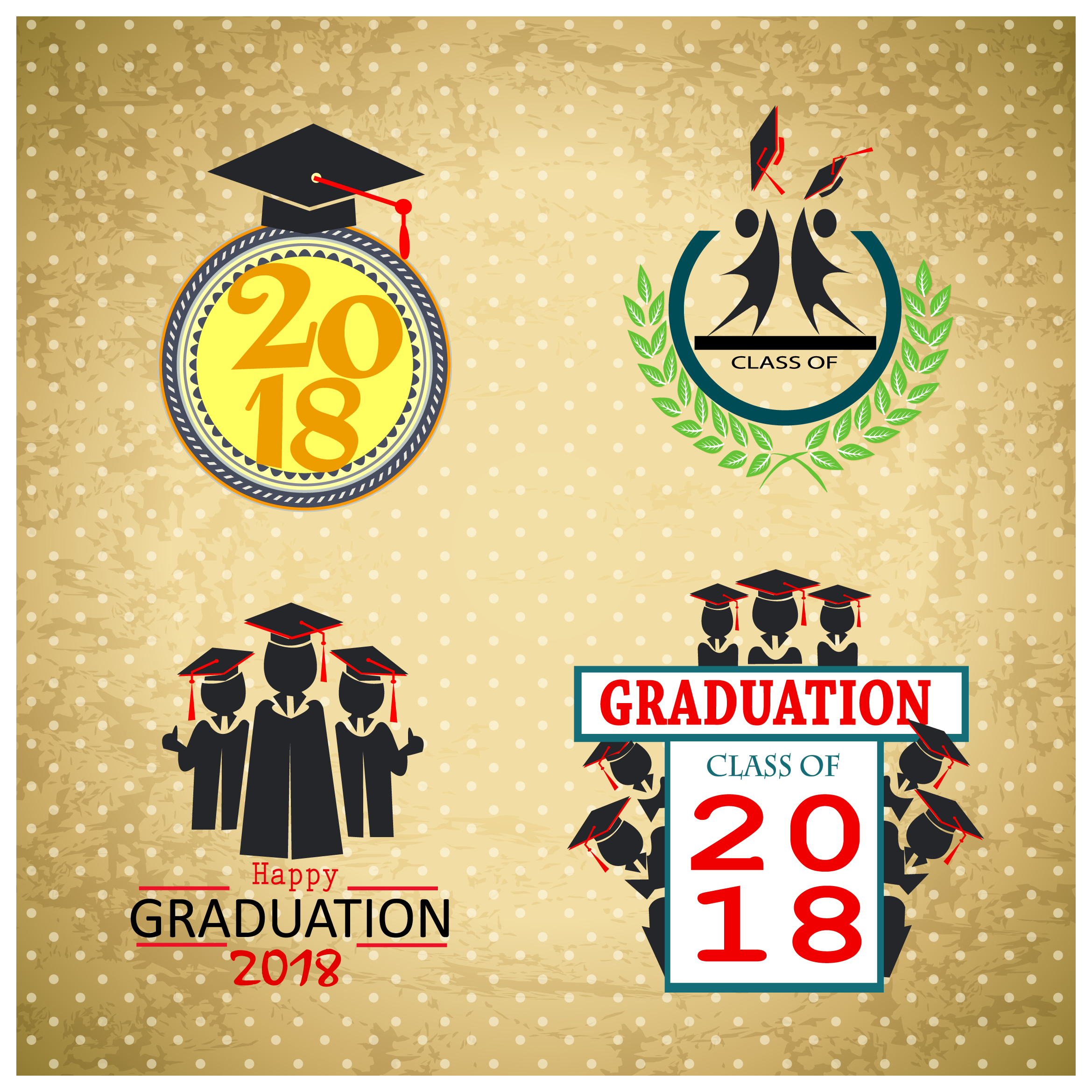 2018 graduation templates design with classical style