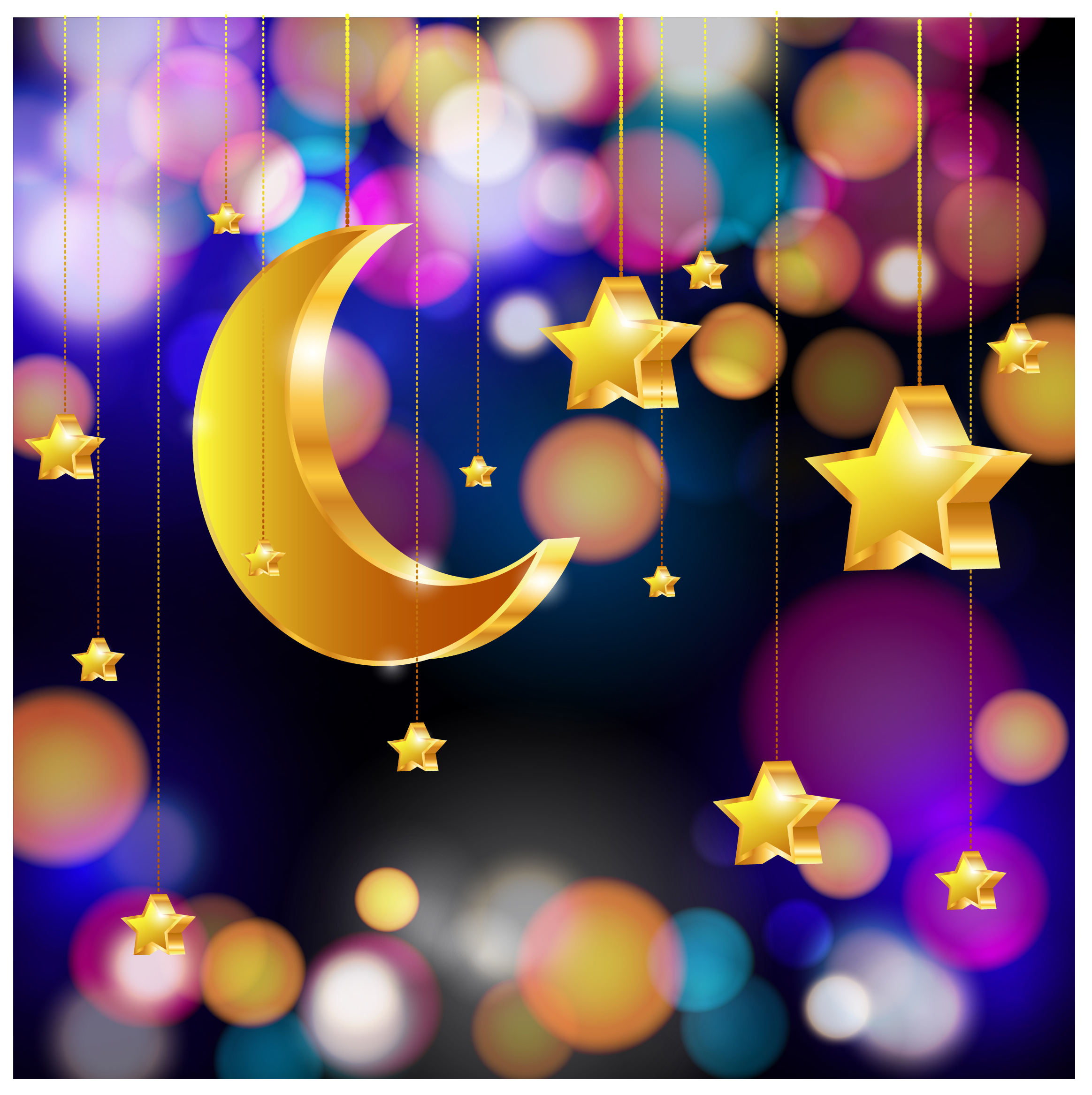 hanging moon star background