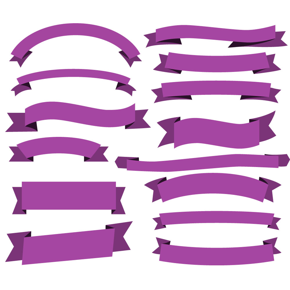 classic violet ribbon banner collection