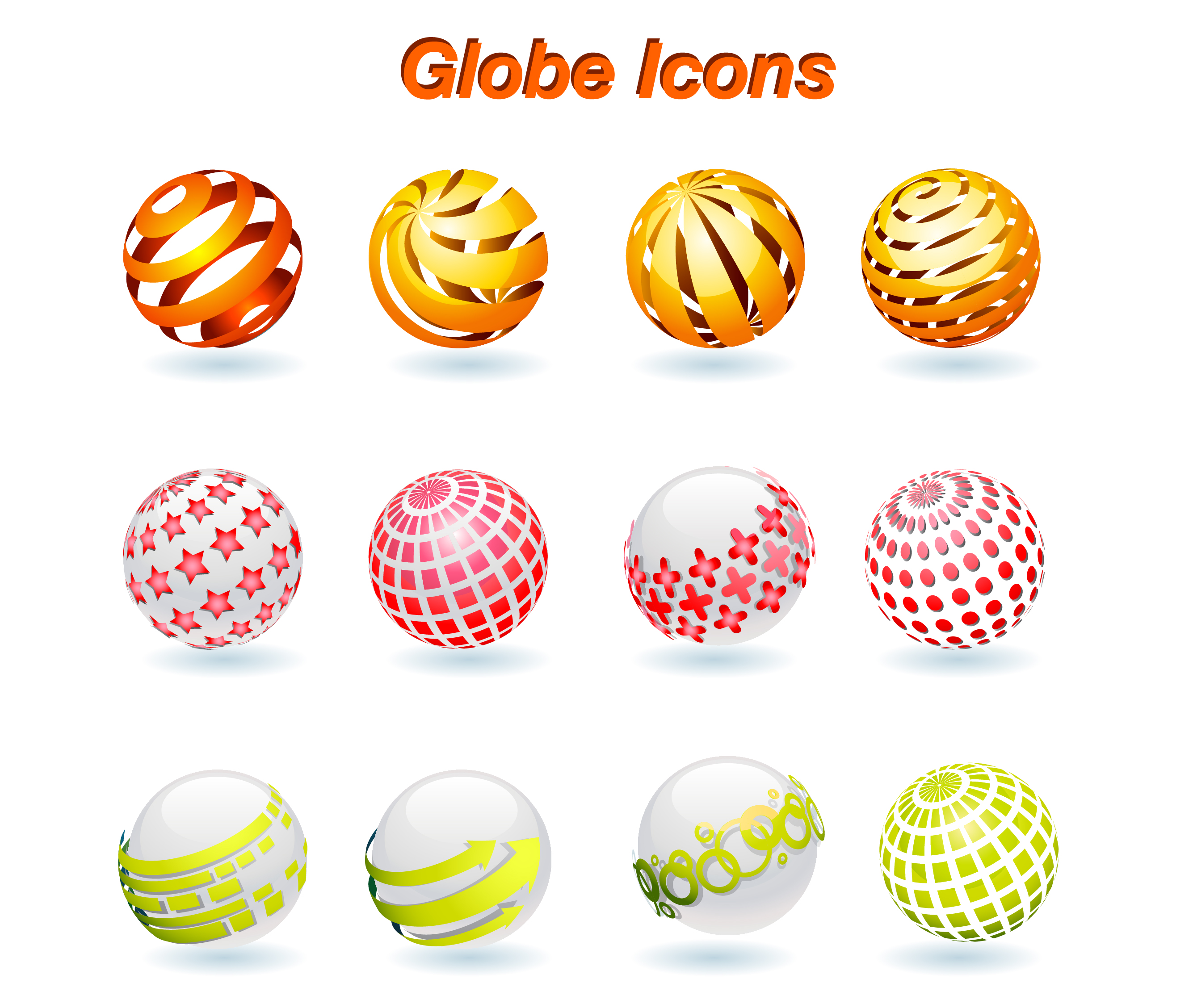 globe icons set