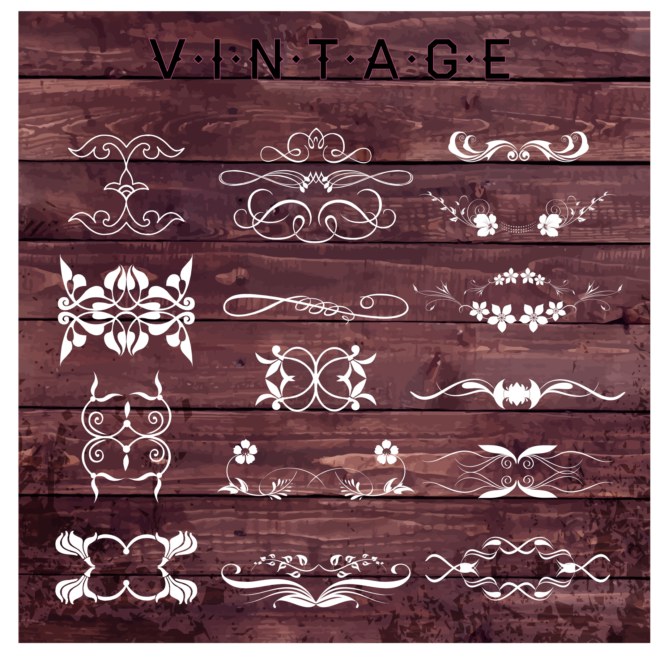 vintage swirl design elements