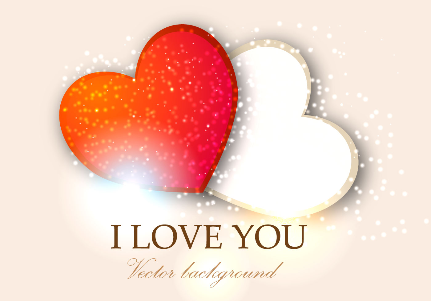 i love you two heart valentine background