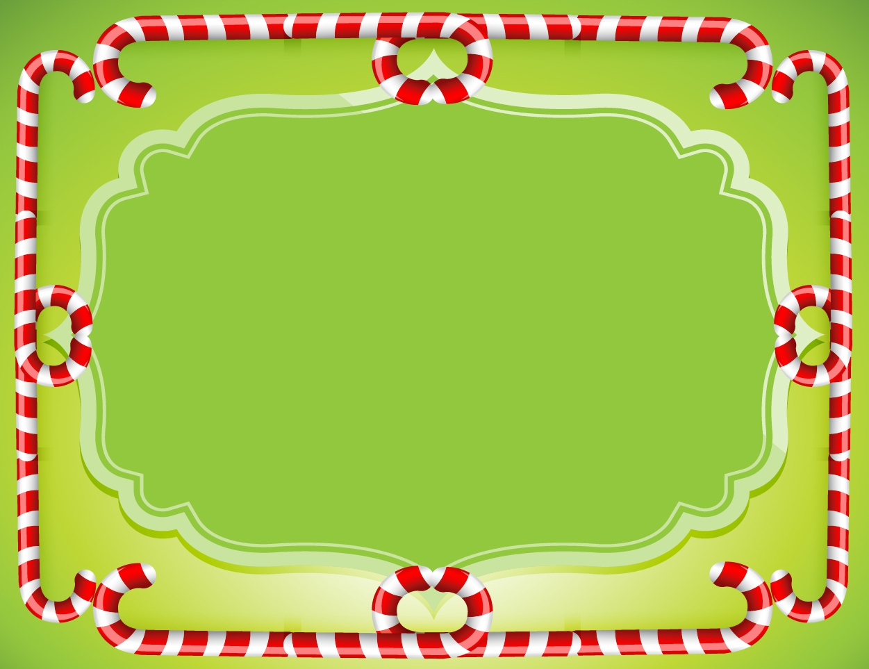 Curly Candy Cane Horizontal Frame