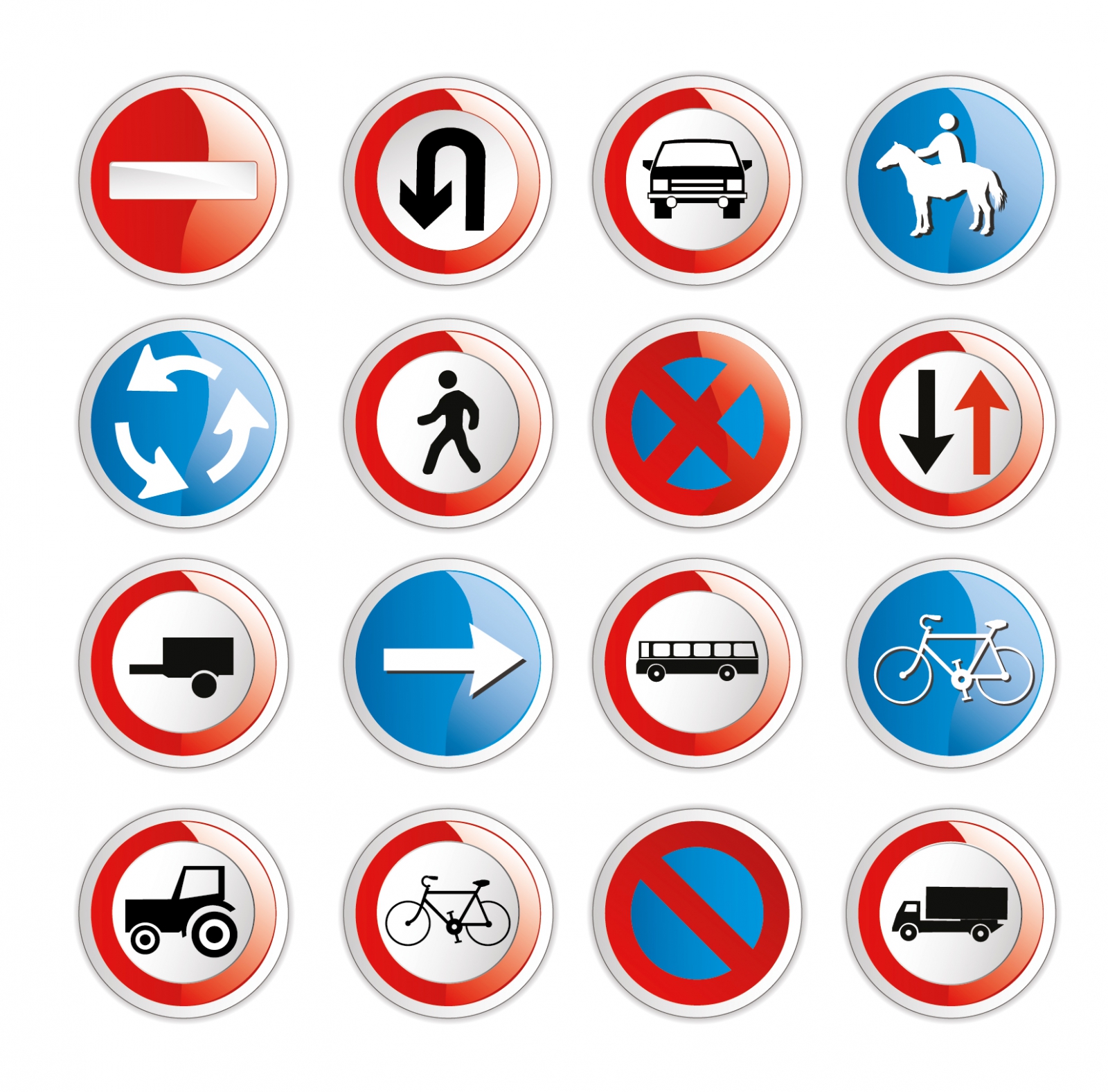 Traffic sign icons