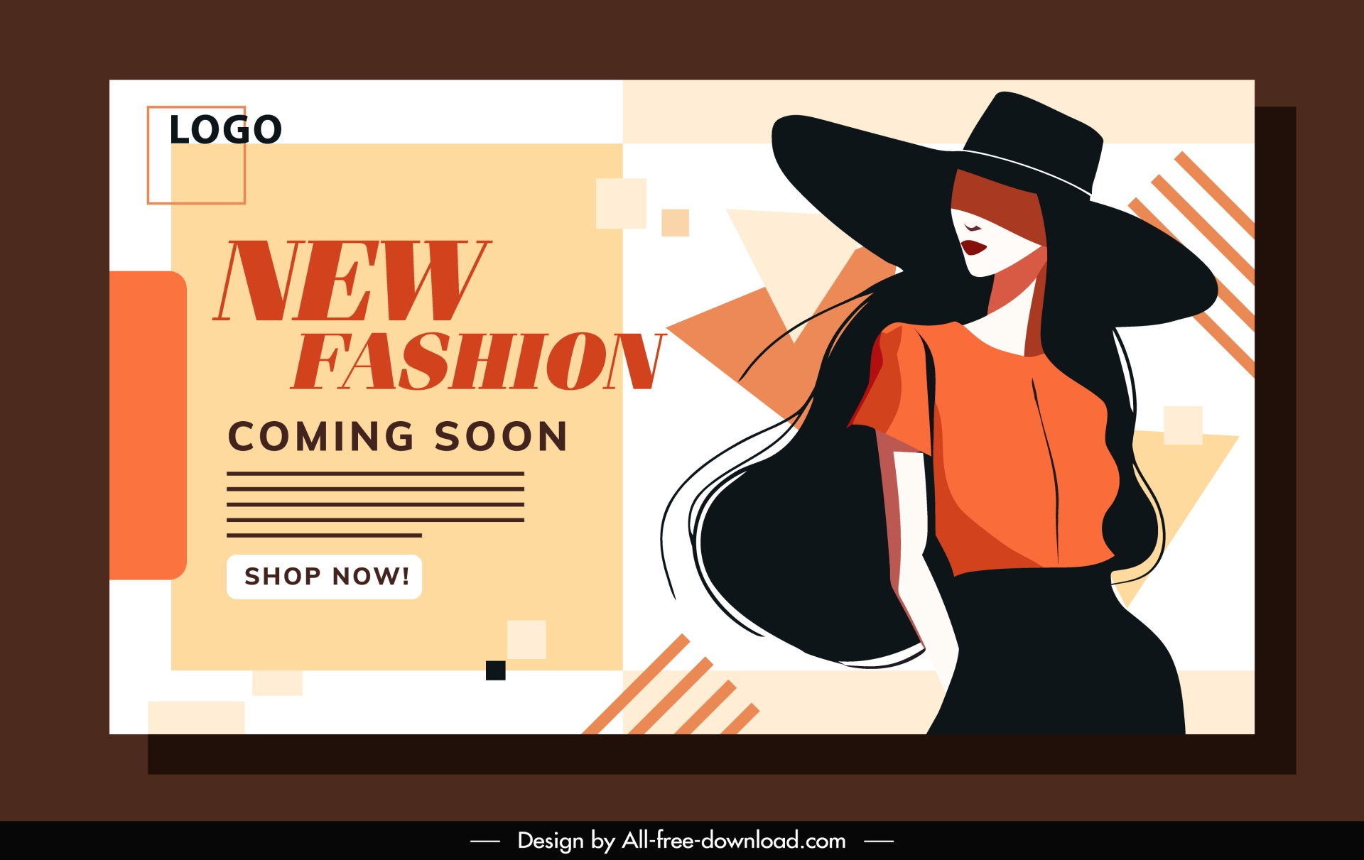   fashion poster template posing lady cartoon