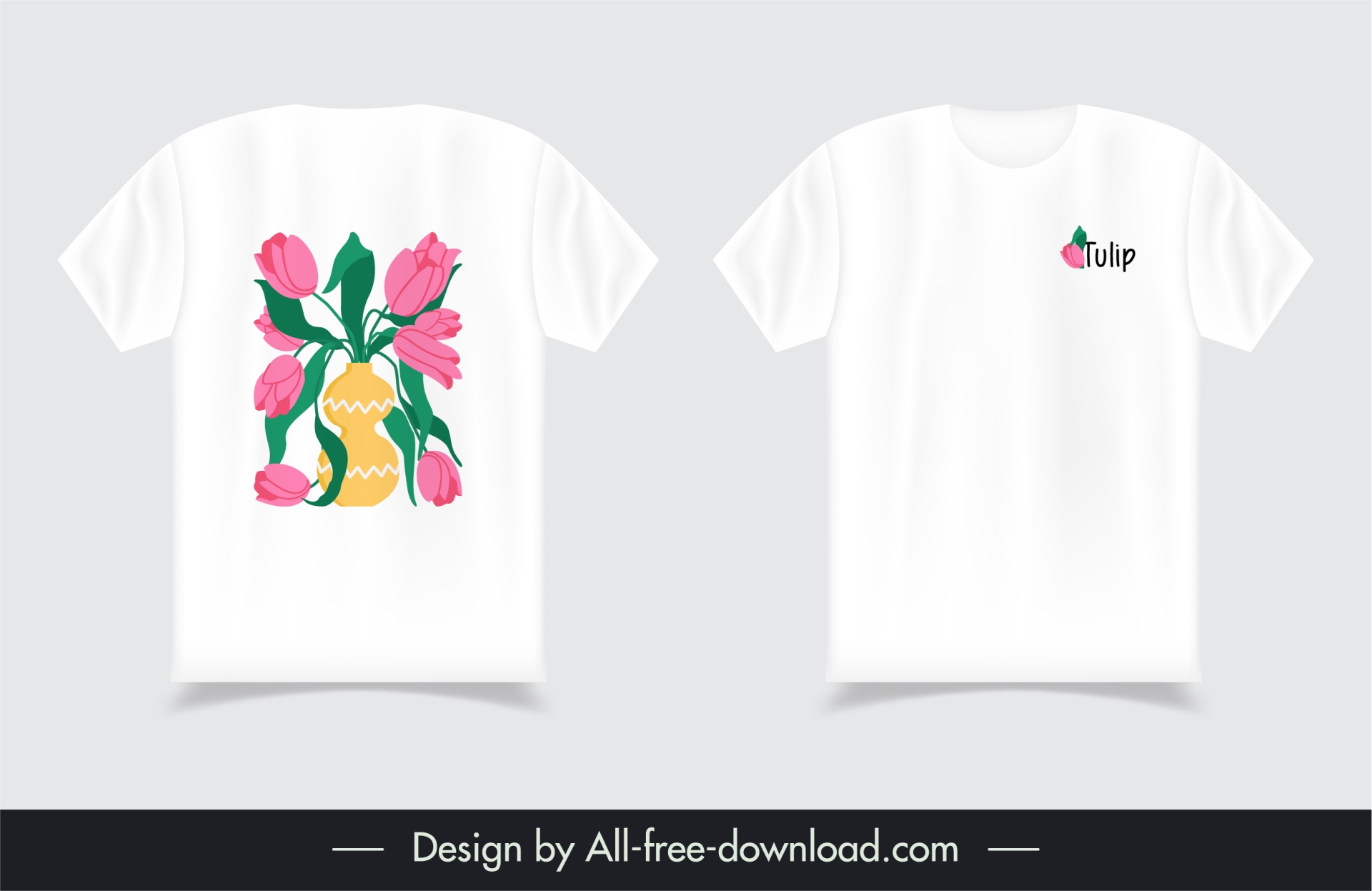 tshirt template blooming  flowerpot decor