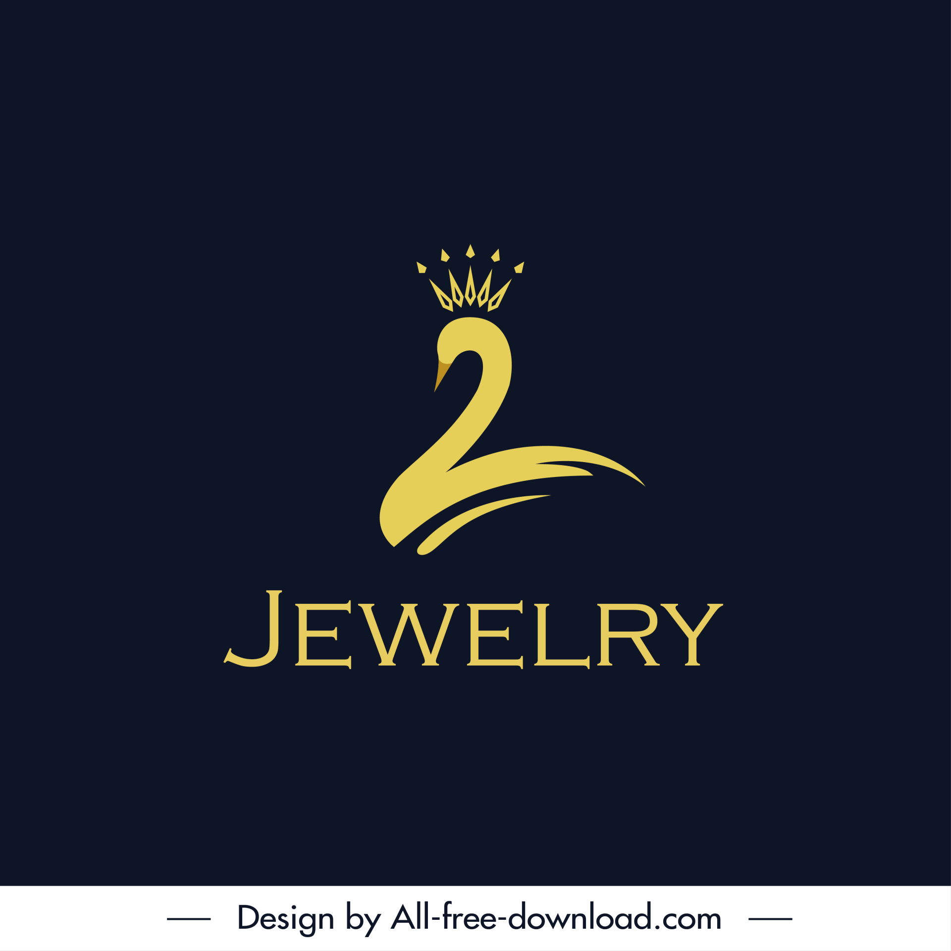 logo jewelry template handdrawn loon sketch flat elegant design 