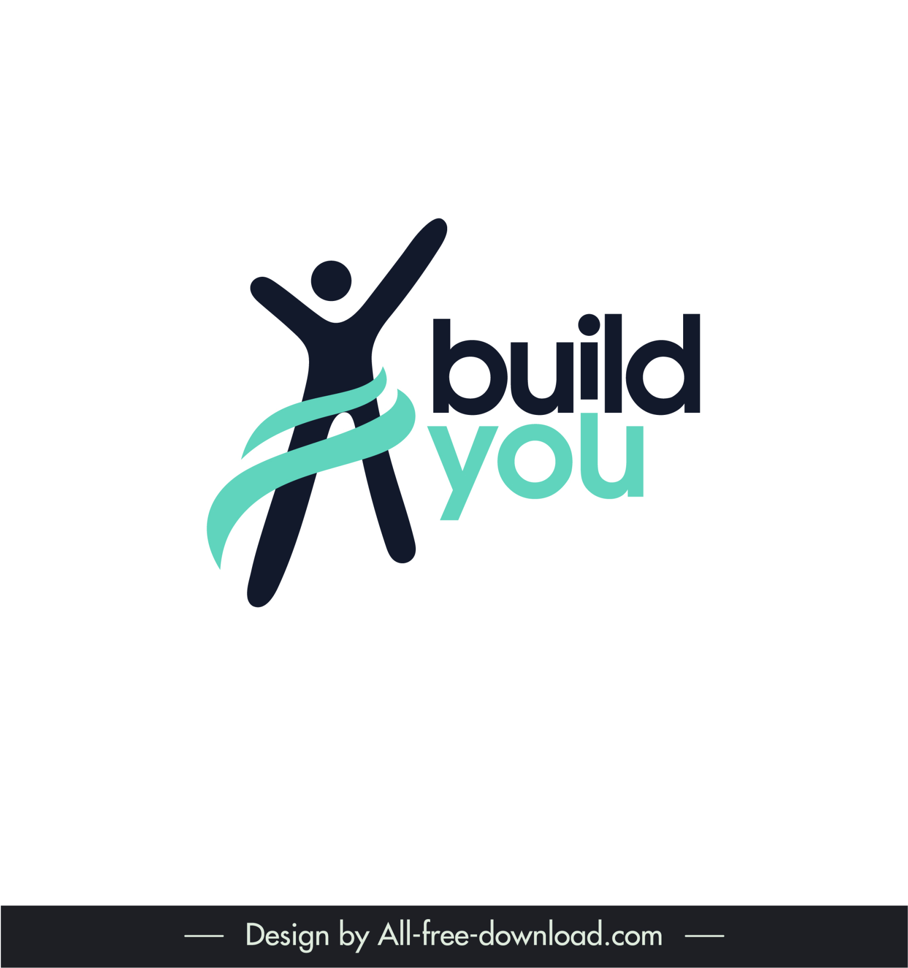 build you logotype person silhouette texts decor