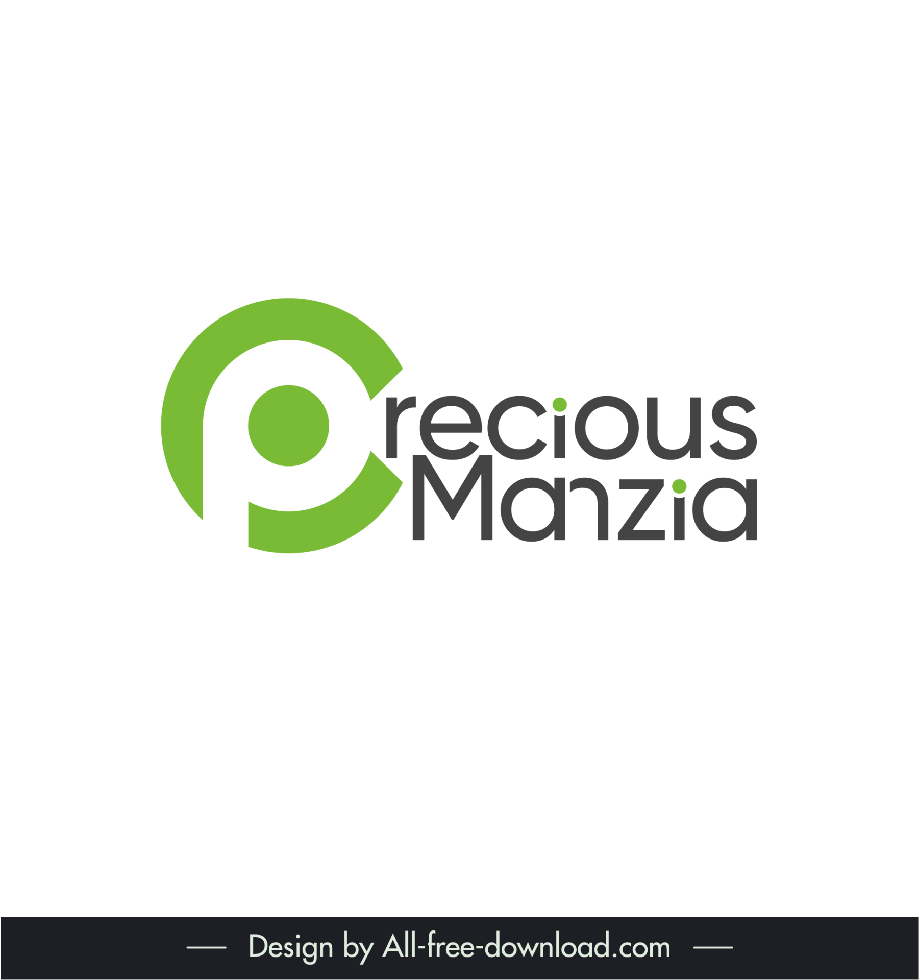 precious manzia logo emplate modern flat texts sketch