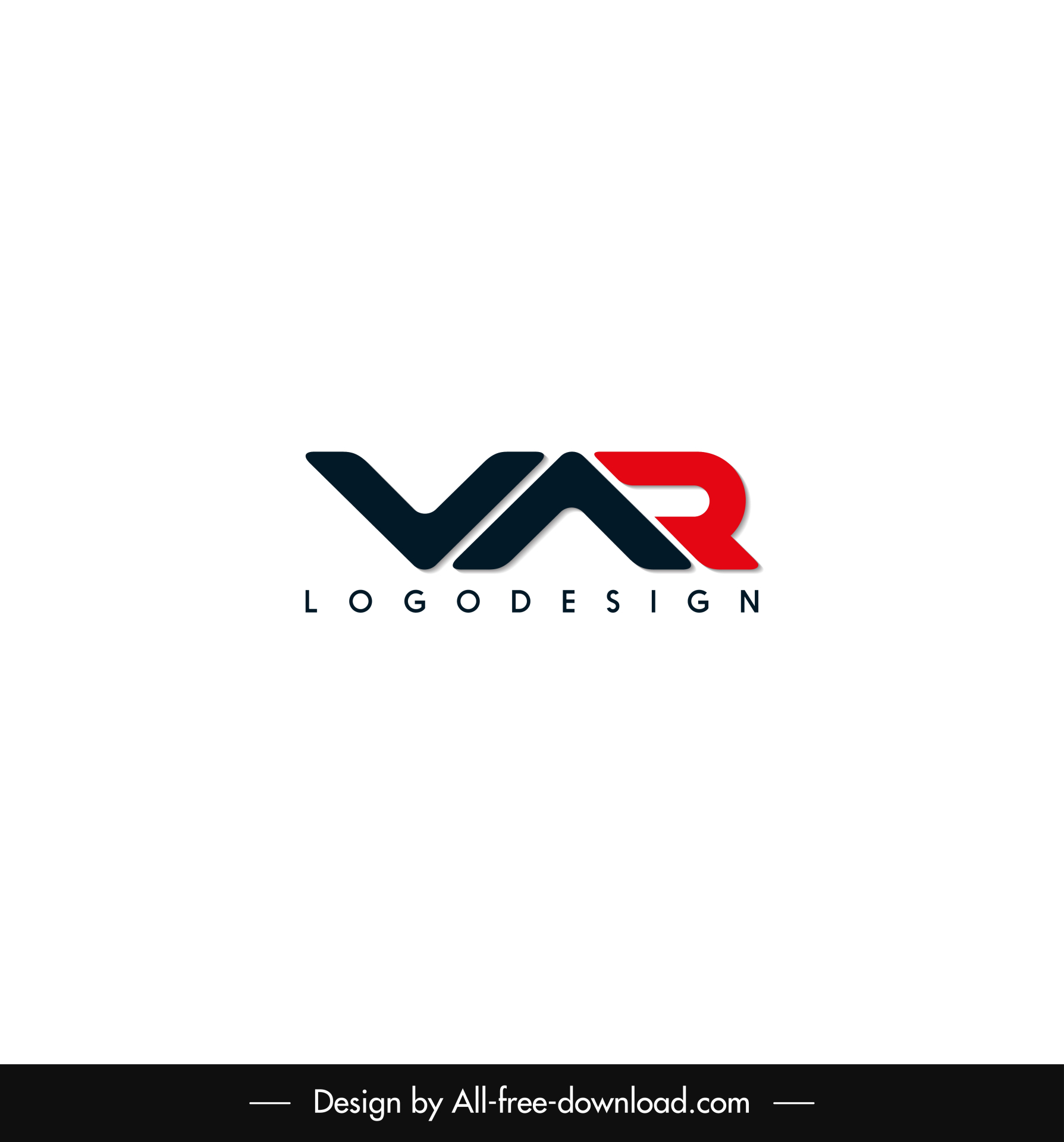 var logo template black  red flat texts design