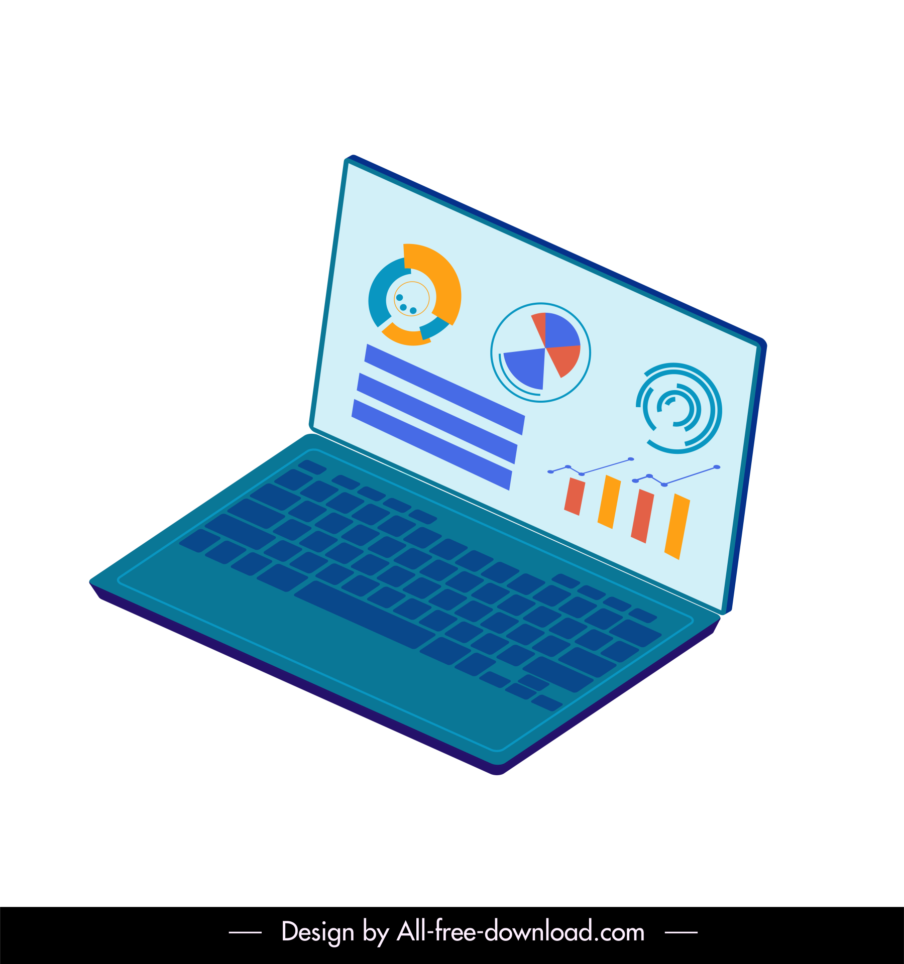  laptop chart forex icon 3d sketch