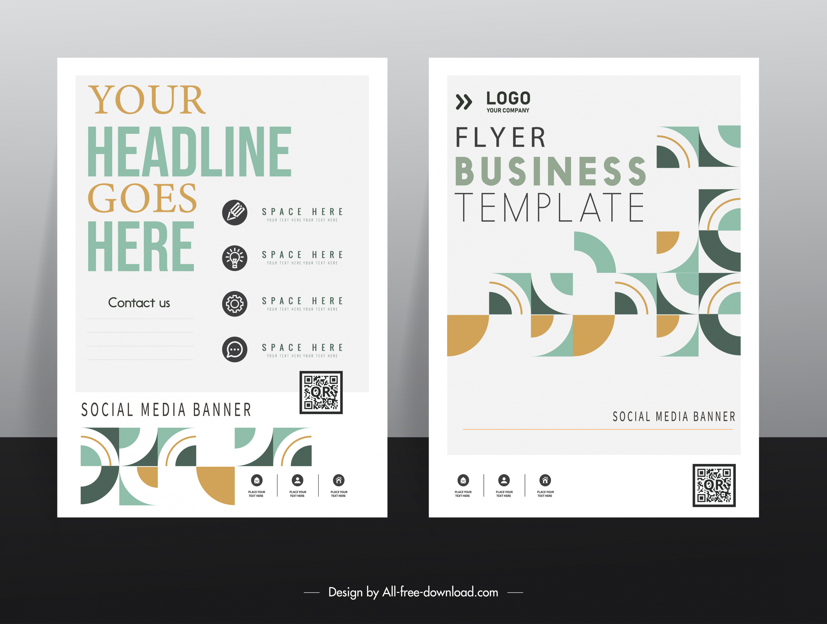 business flyer template bright geometric pattern elements decor