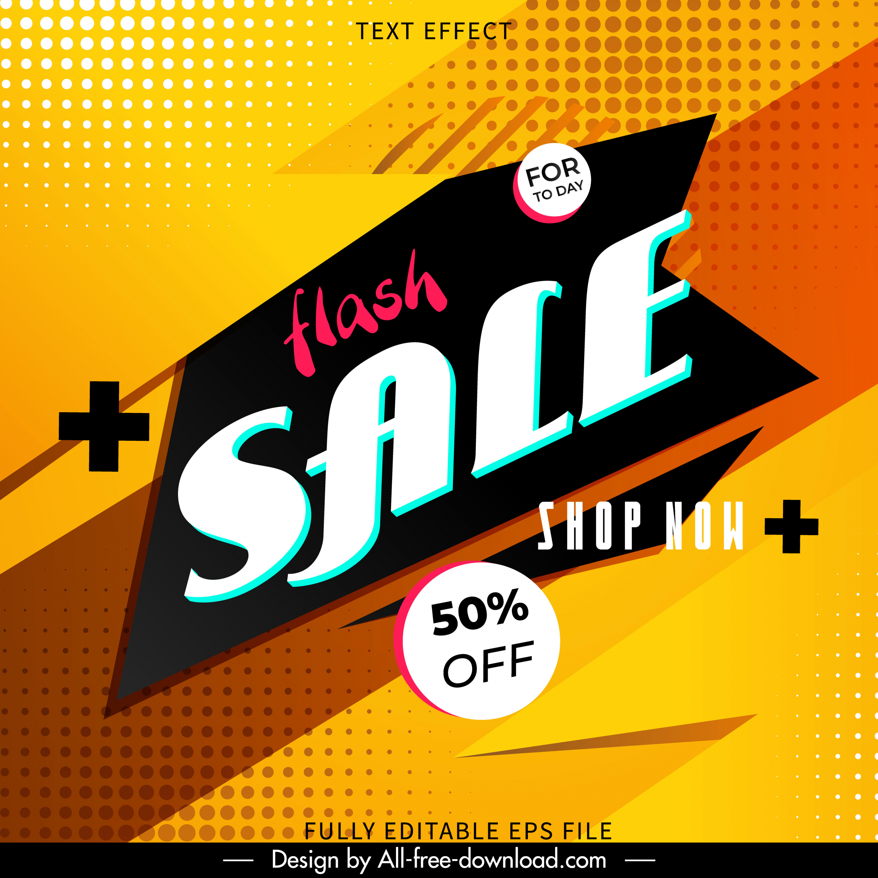 sale poster template modern contrast texts decor