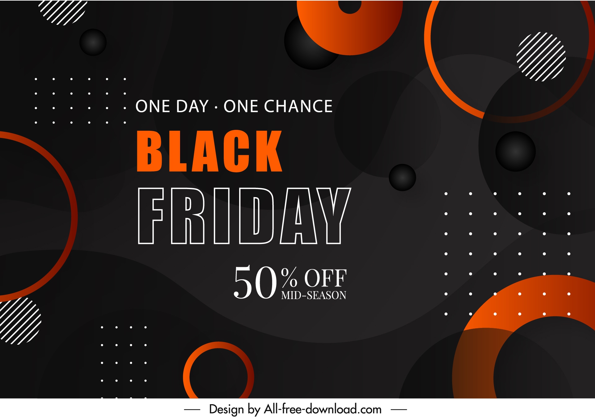 black friday banner elegant dark flat circles decor