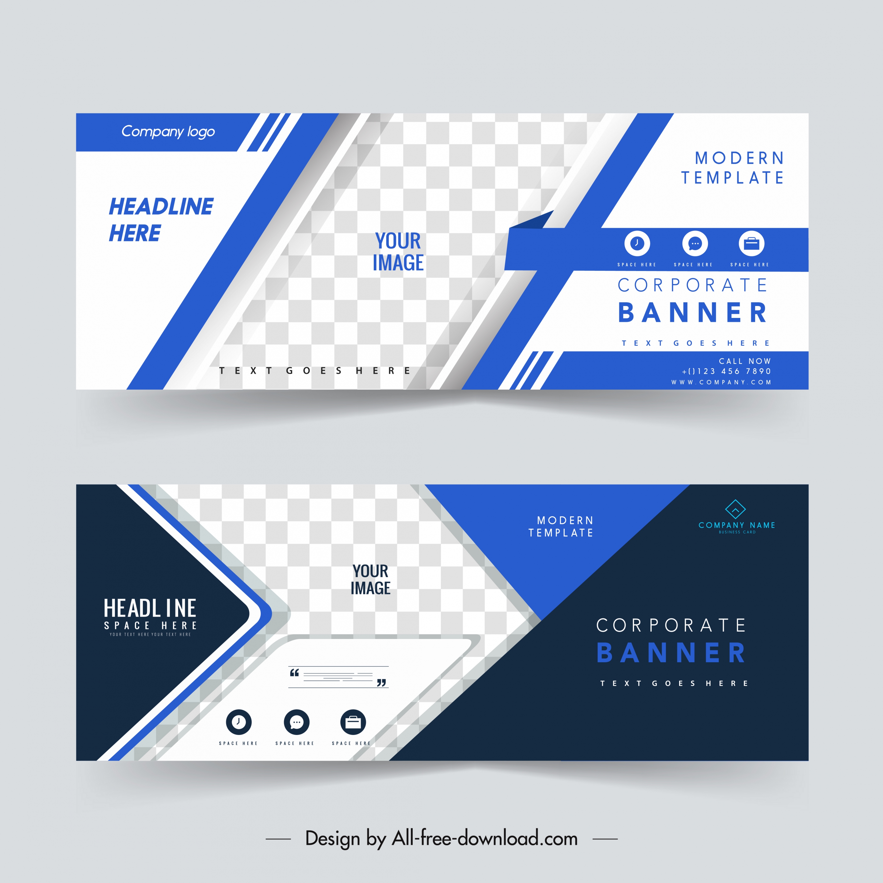 corporate banner template modern dark bright checkered decor