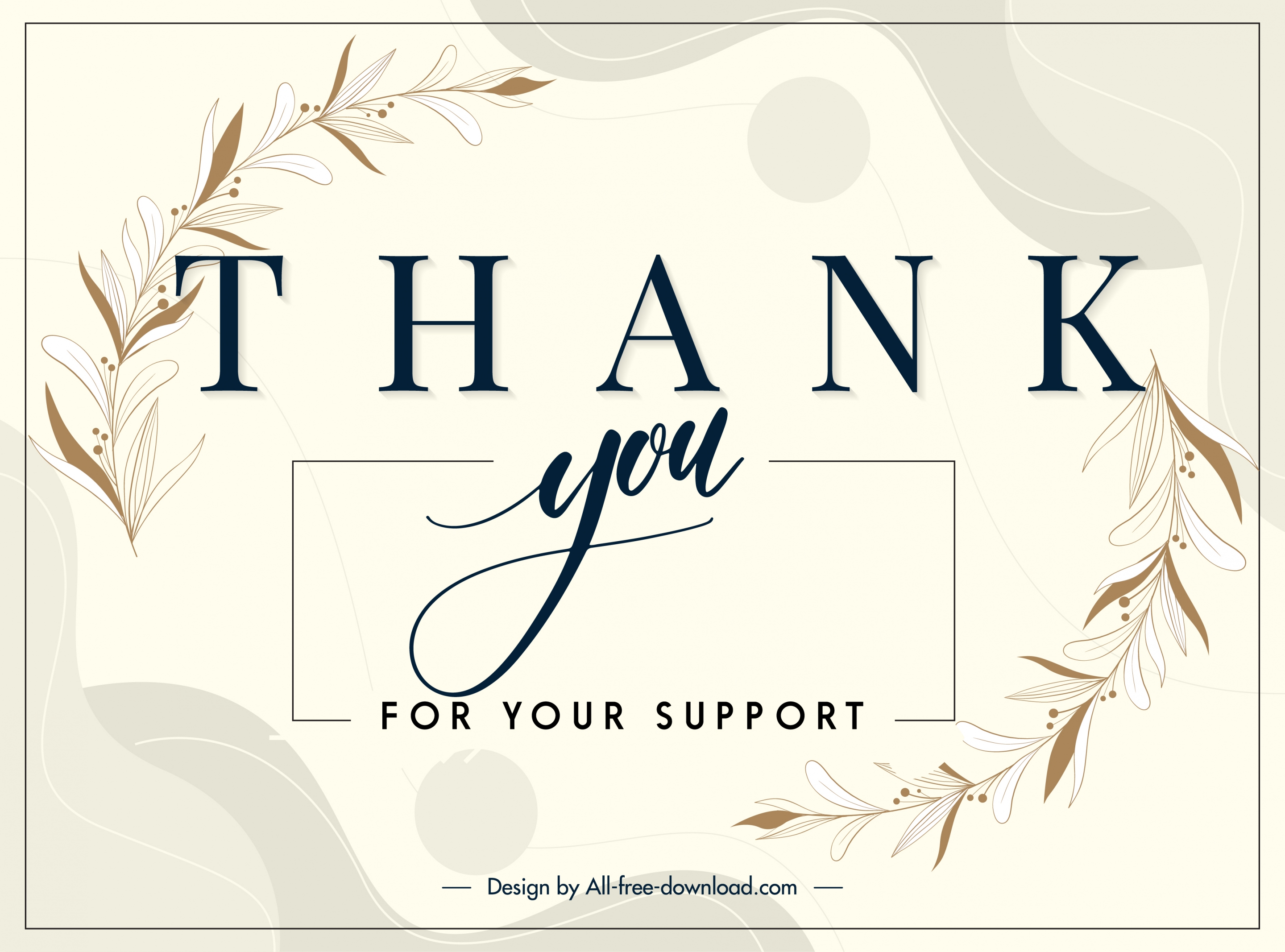 thankful card template bright elegant design botany decor