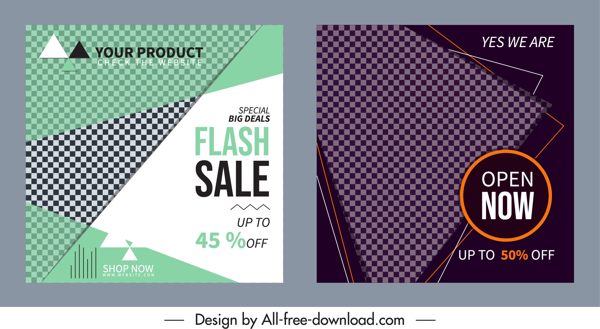 sale leaflet templates modern flat checkered geometry decor