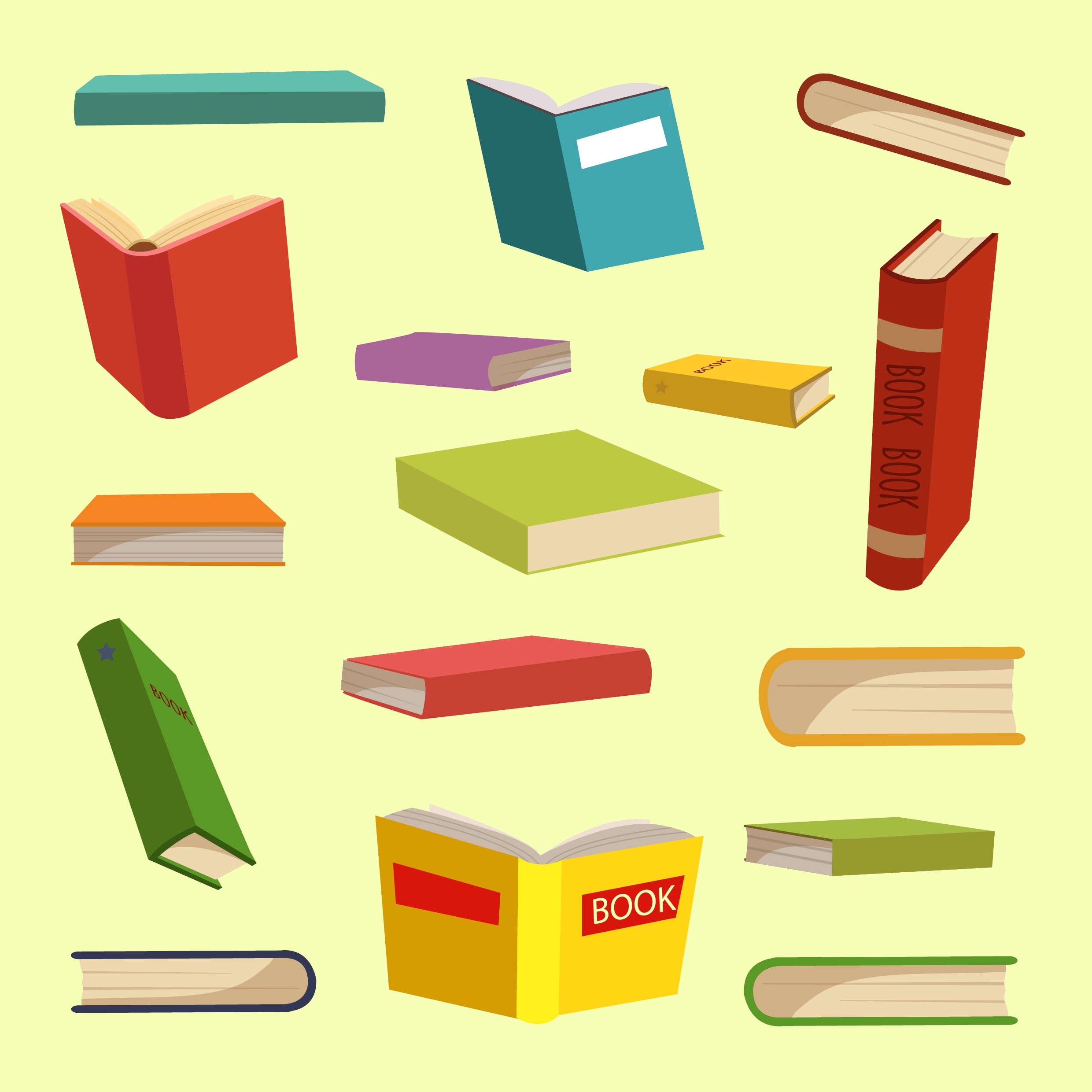 book icons collection multicolored 3d design