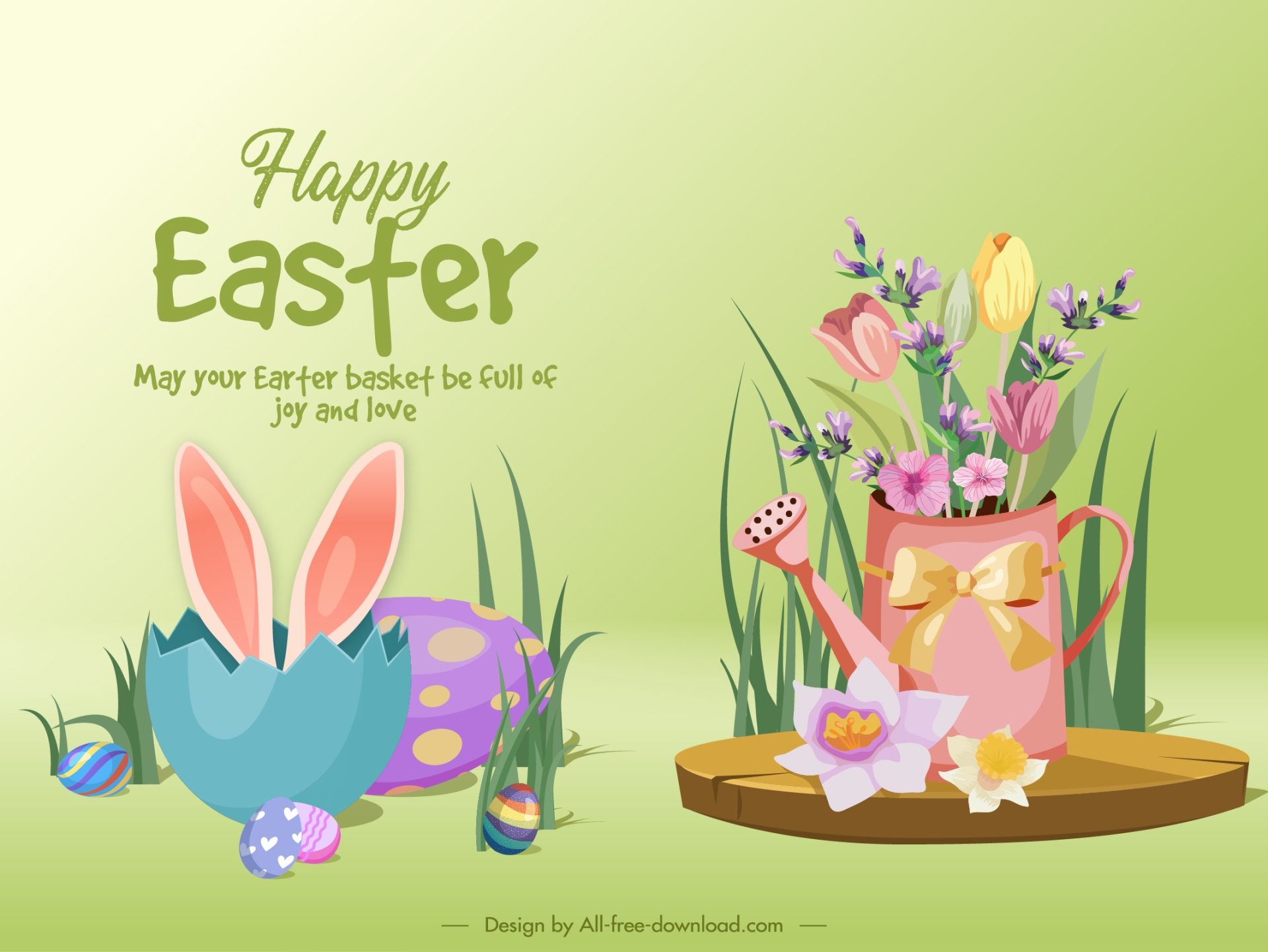 easter background template flowerpot eggs elegance