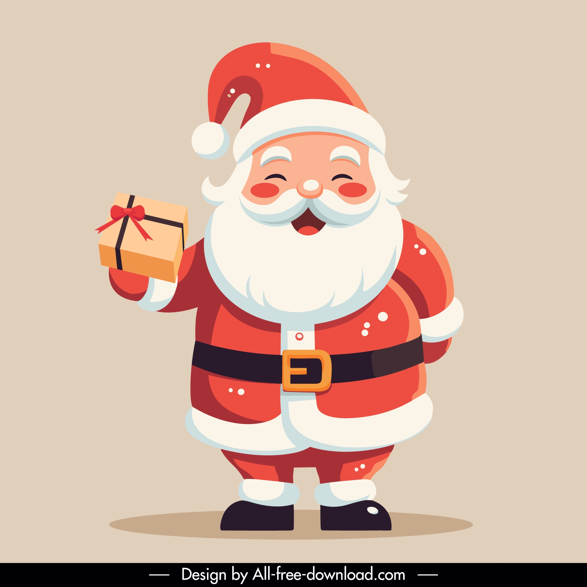 santa claus characters design elements cute cartoon 