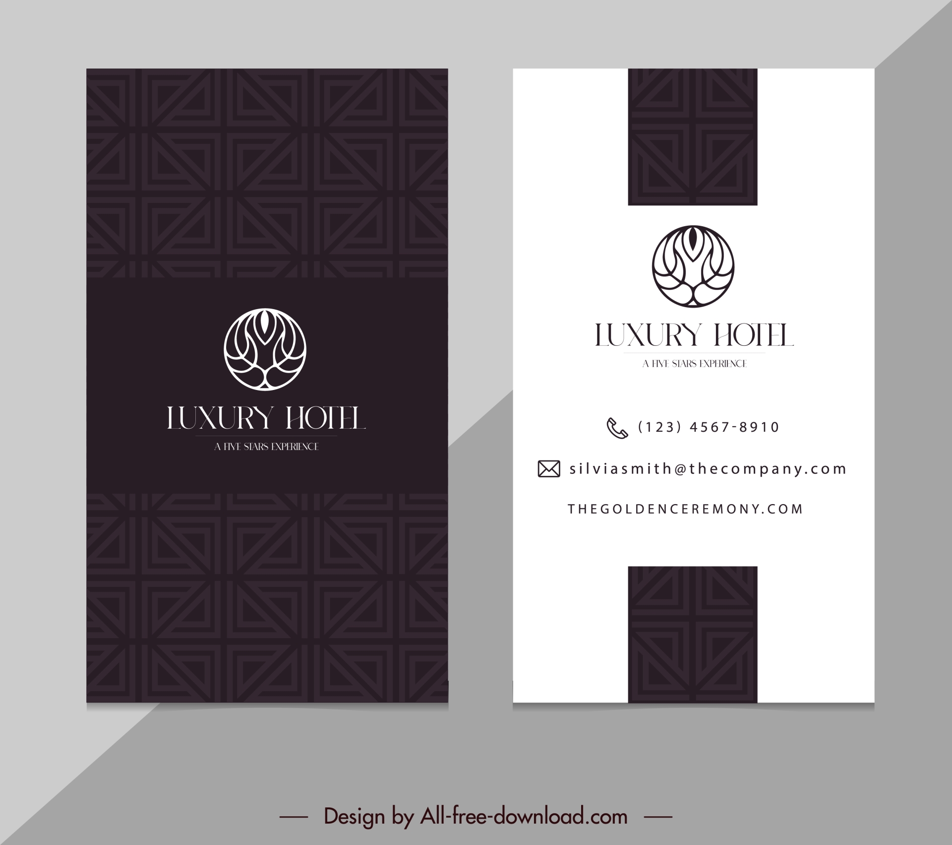 resort business card template flat blurred geometry