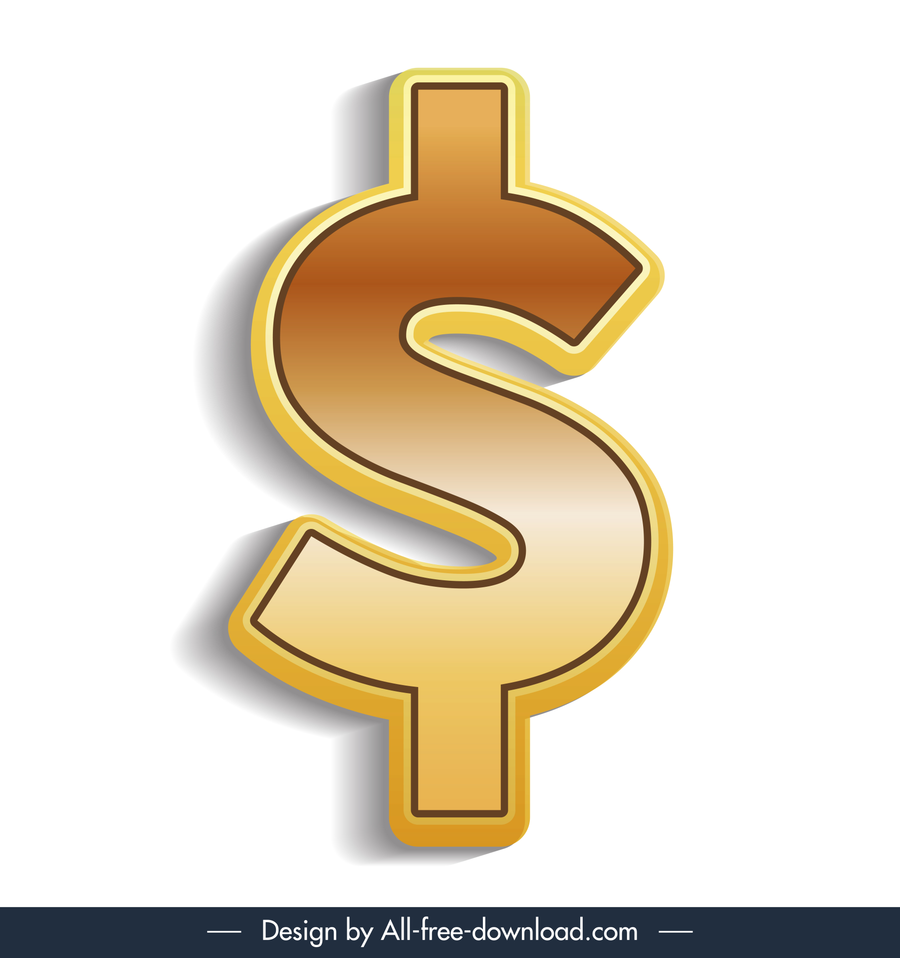 dollar sign icon modern shiny golden design