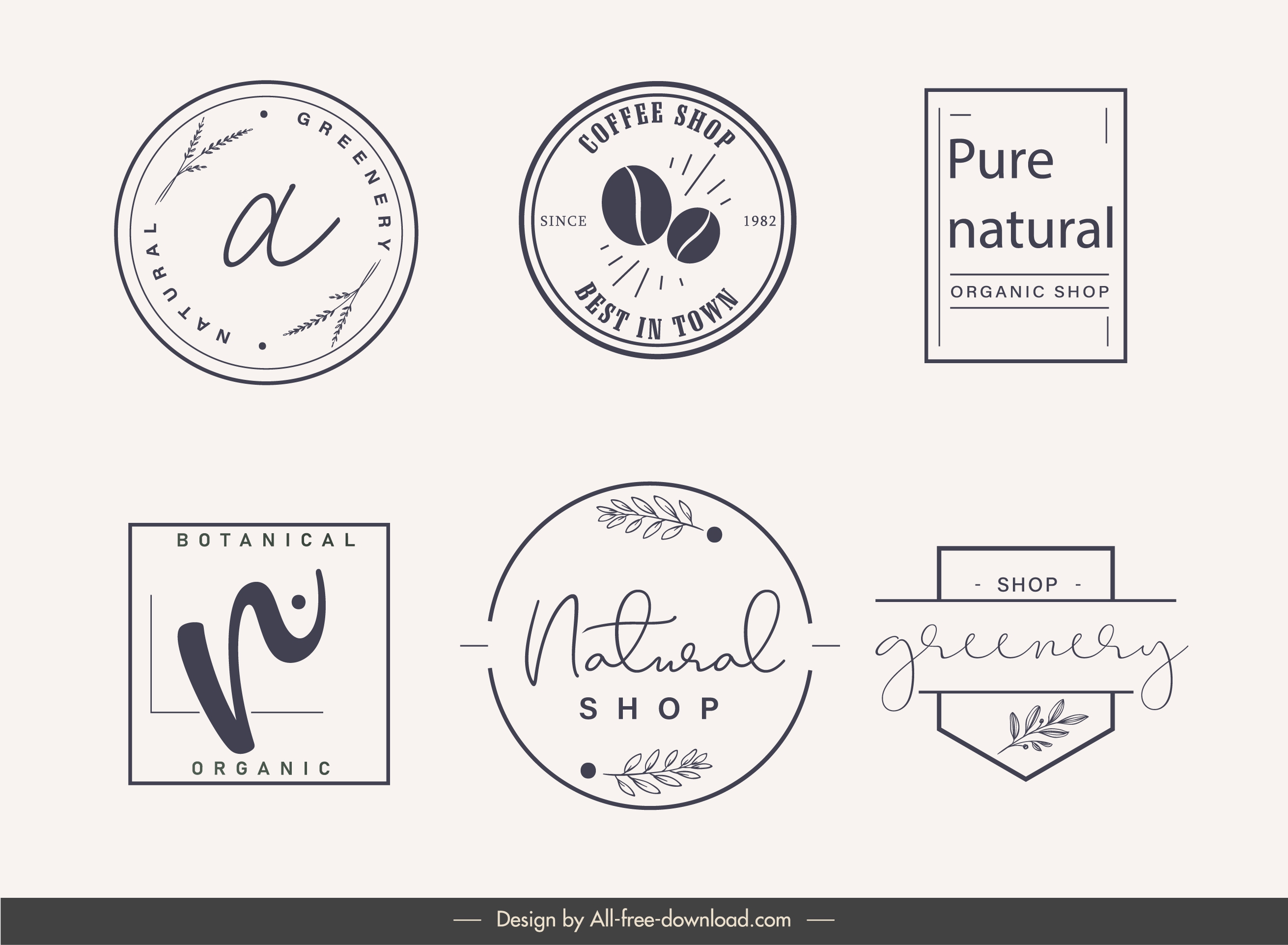 logo label templates simple classical flat shapes