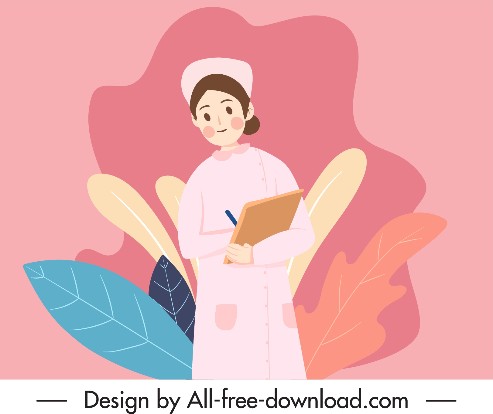 nursing work painting woman sketch cartoon design