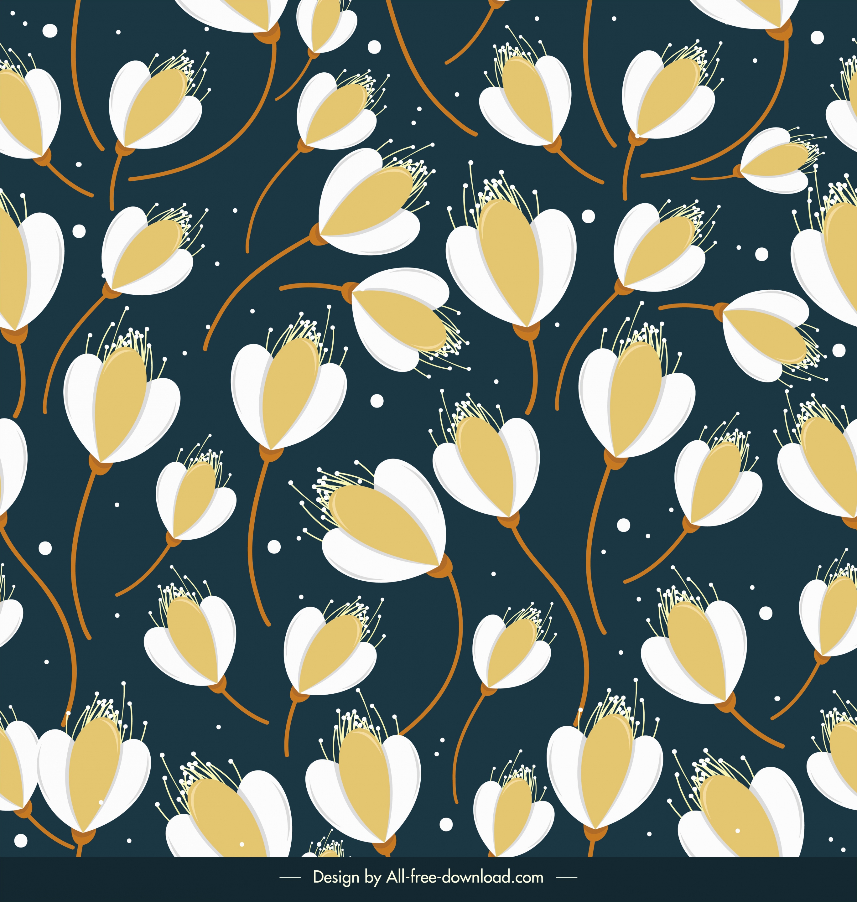 petals pattern colored classic repeating decor