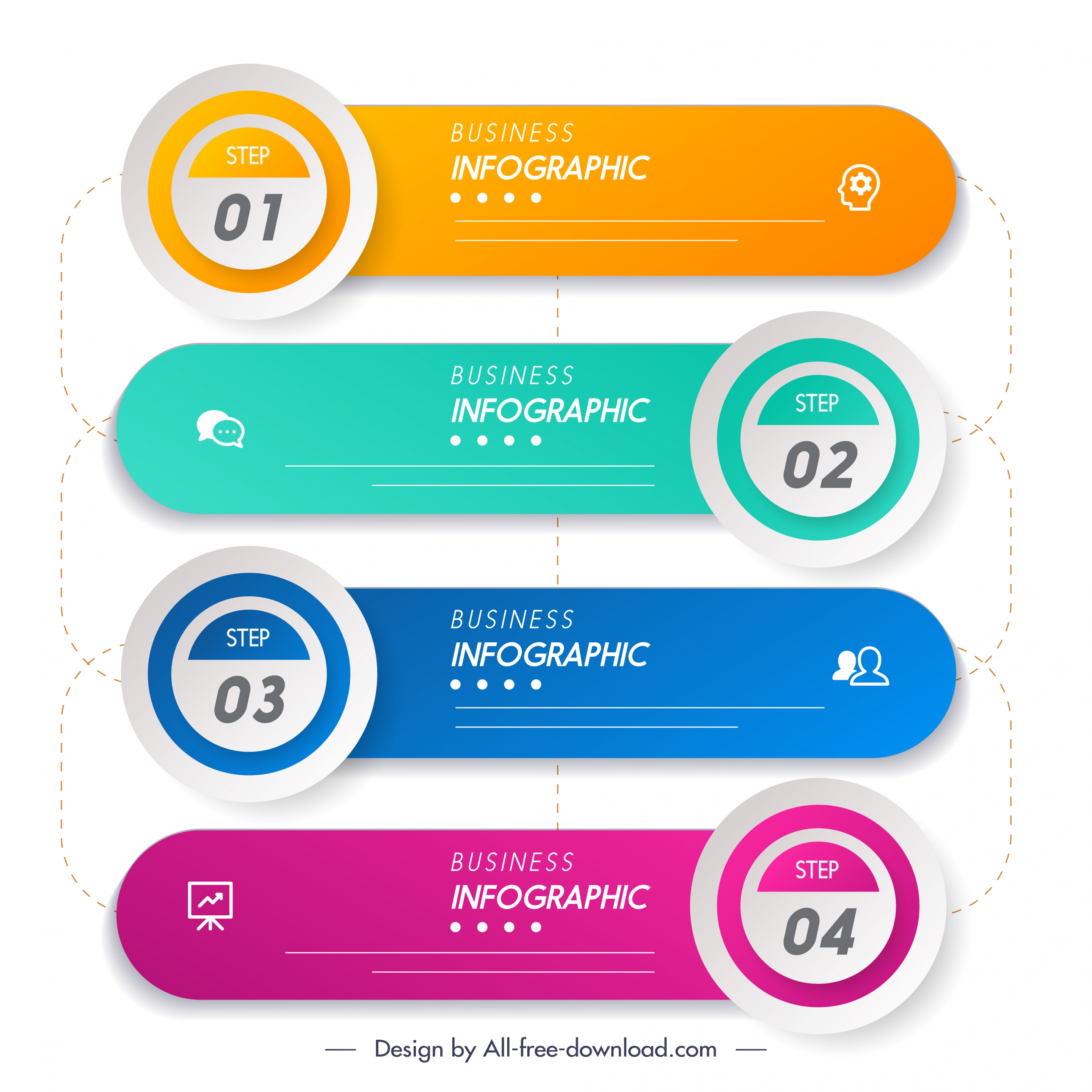 inforgraphic elements modern flat colorful horizontal shapes