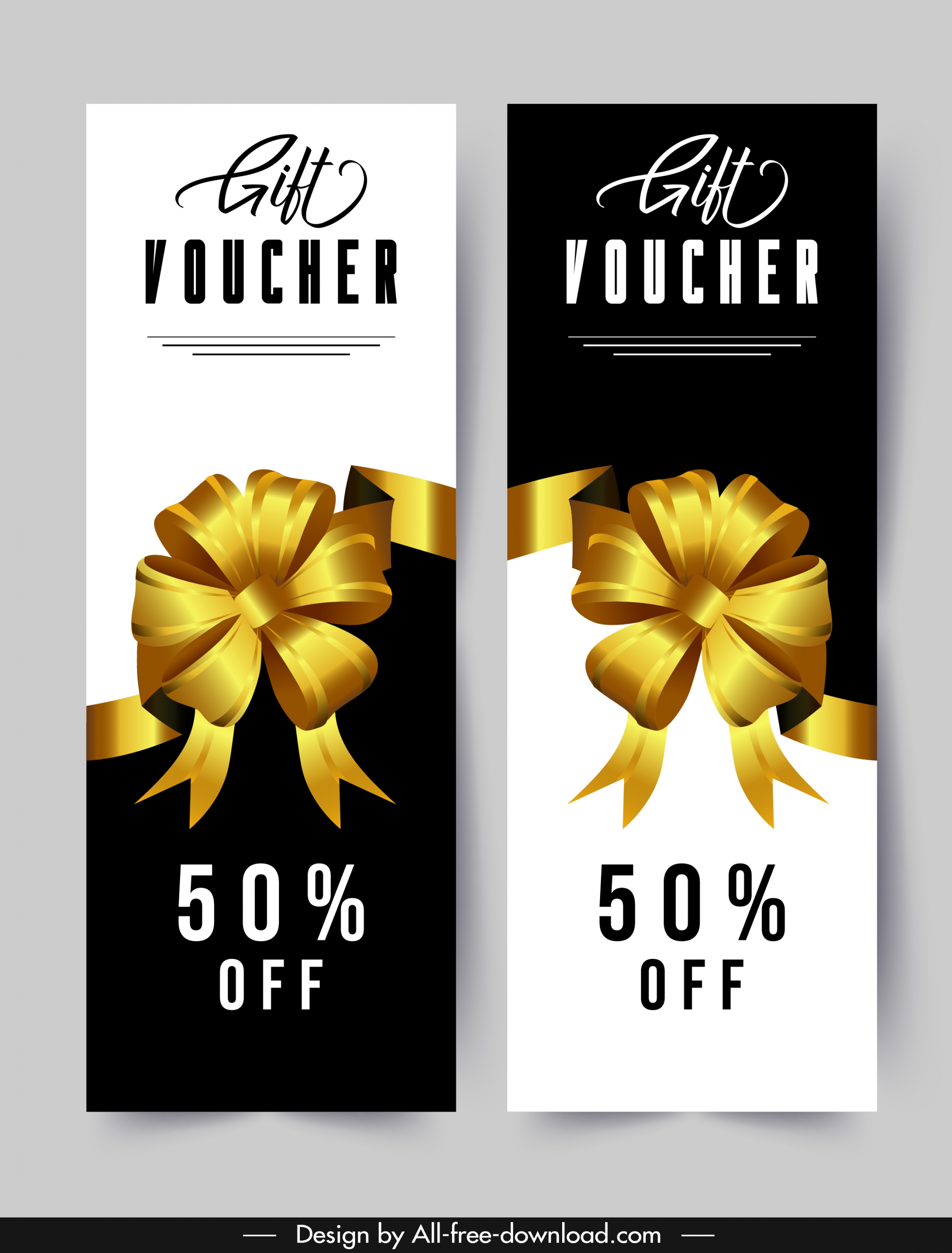 gift voucher templates elegant golden knot black white decor