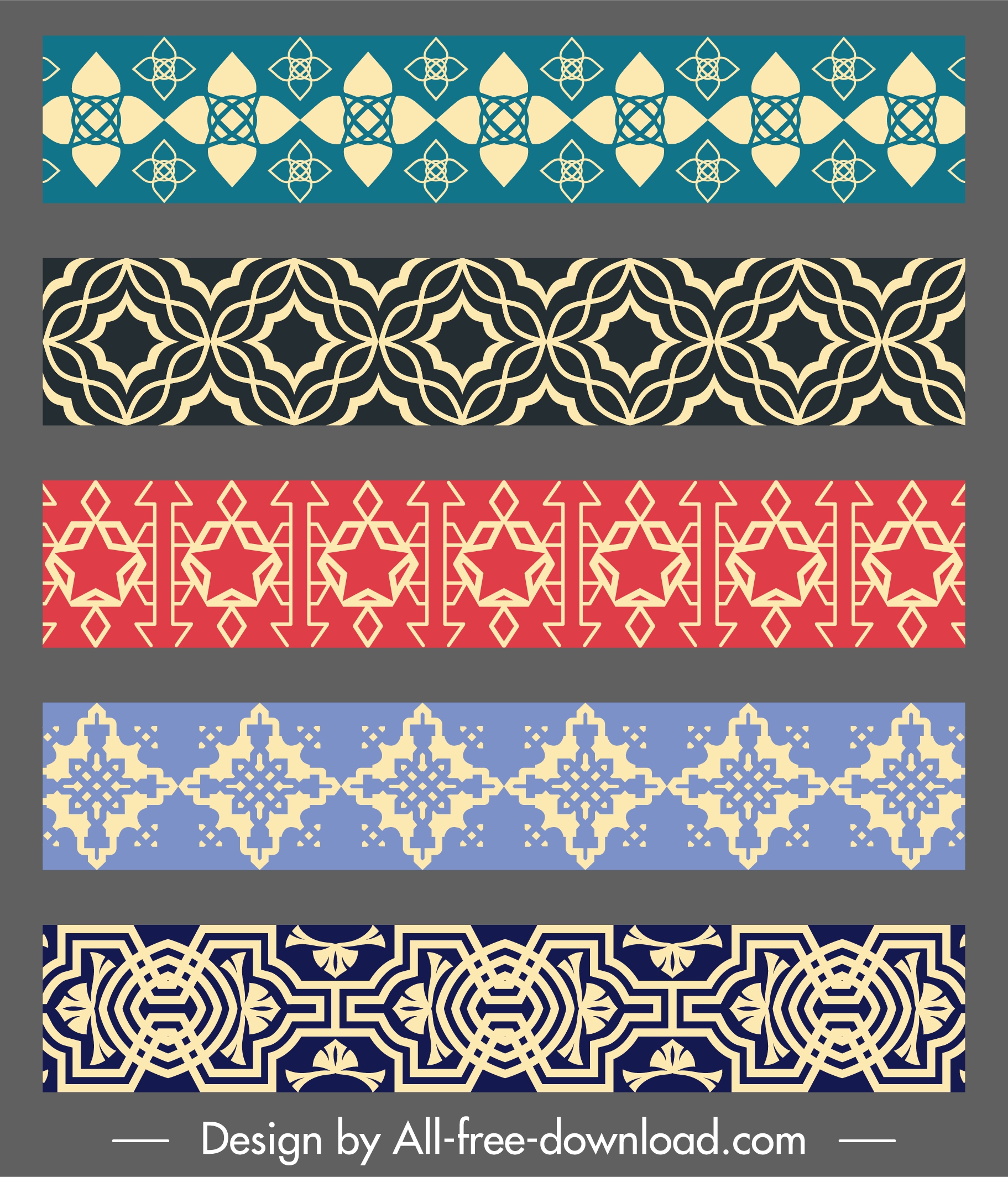 pattern elements templates colored classical repeating symmetric shapes