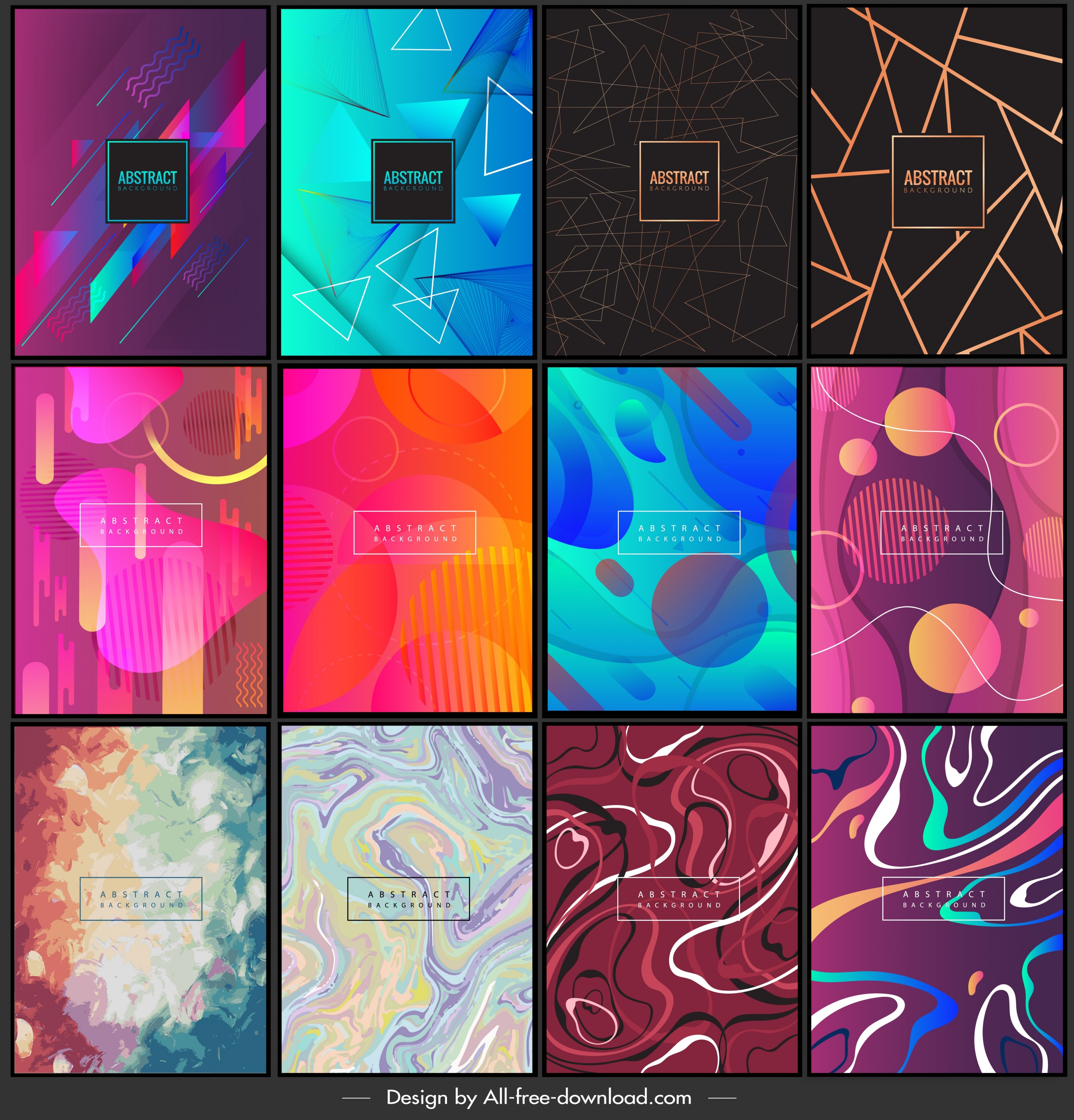 decorative background templates colorful geometric abstract themes