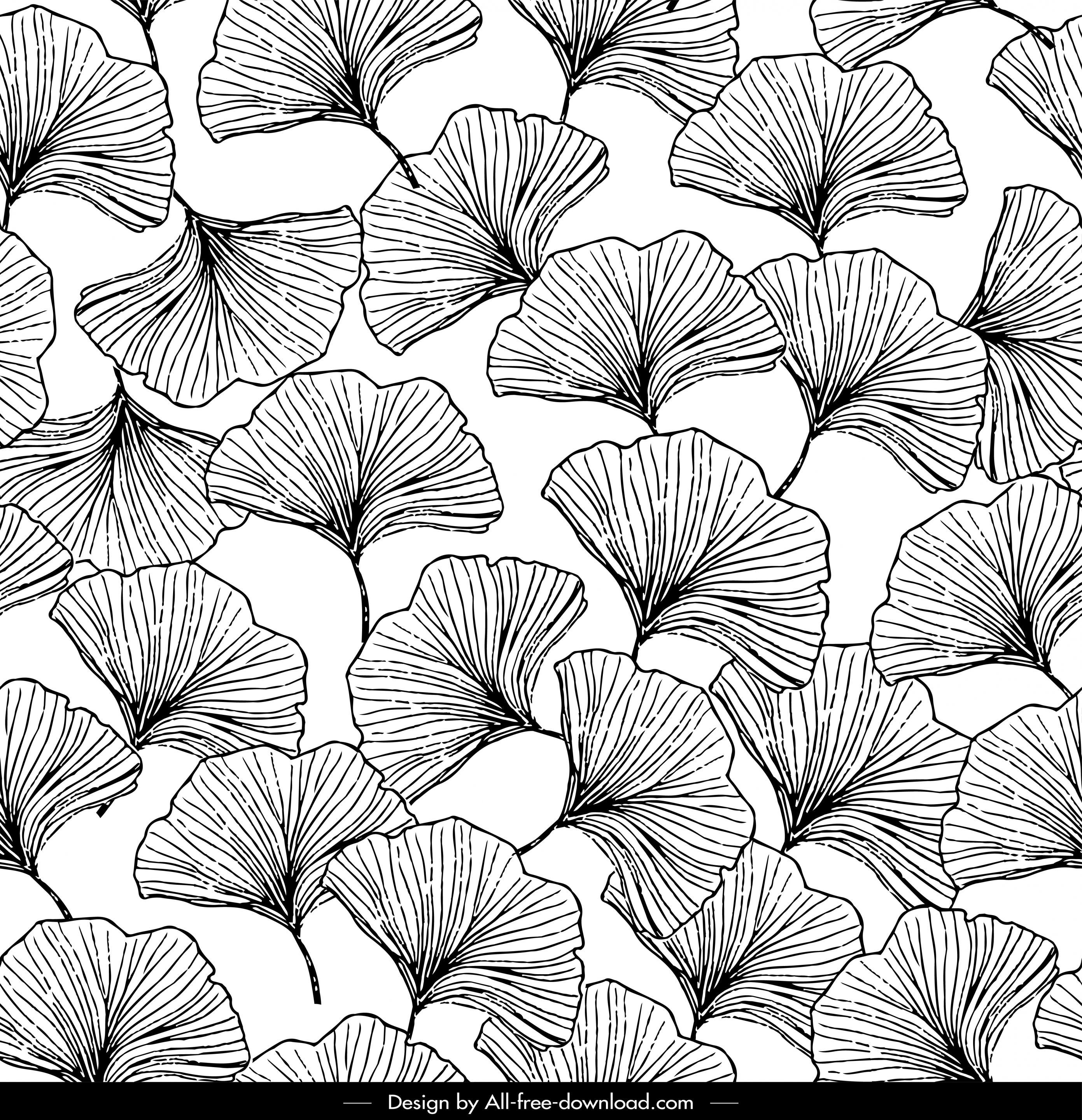 nature pattern botany icons black white handdrawn sketch