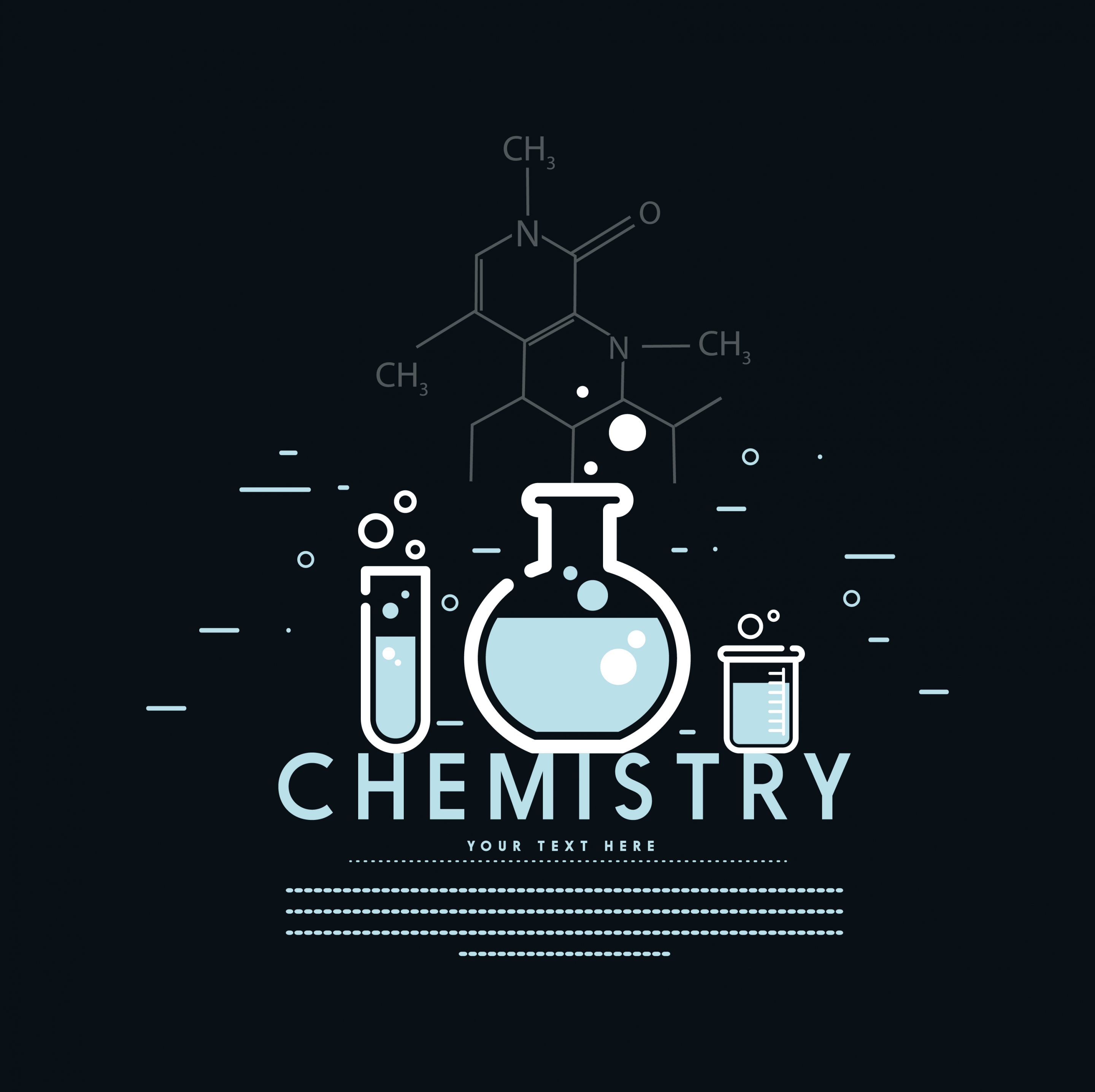 chemistry background dark design lab tools formula icons