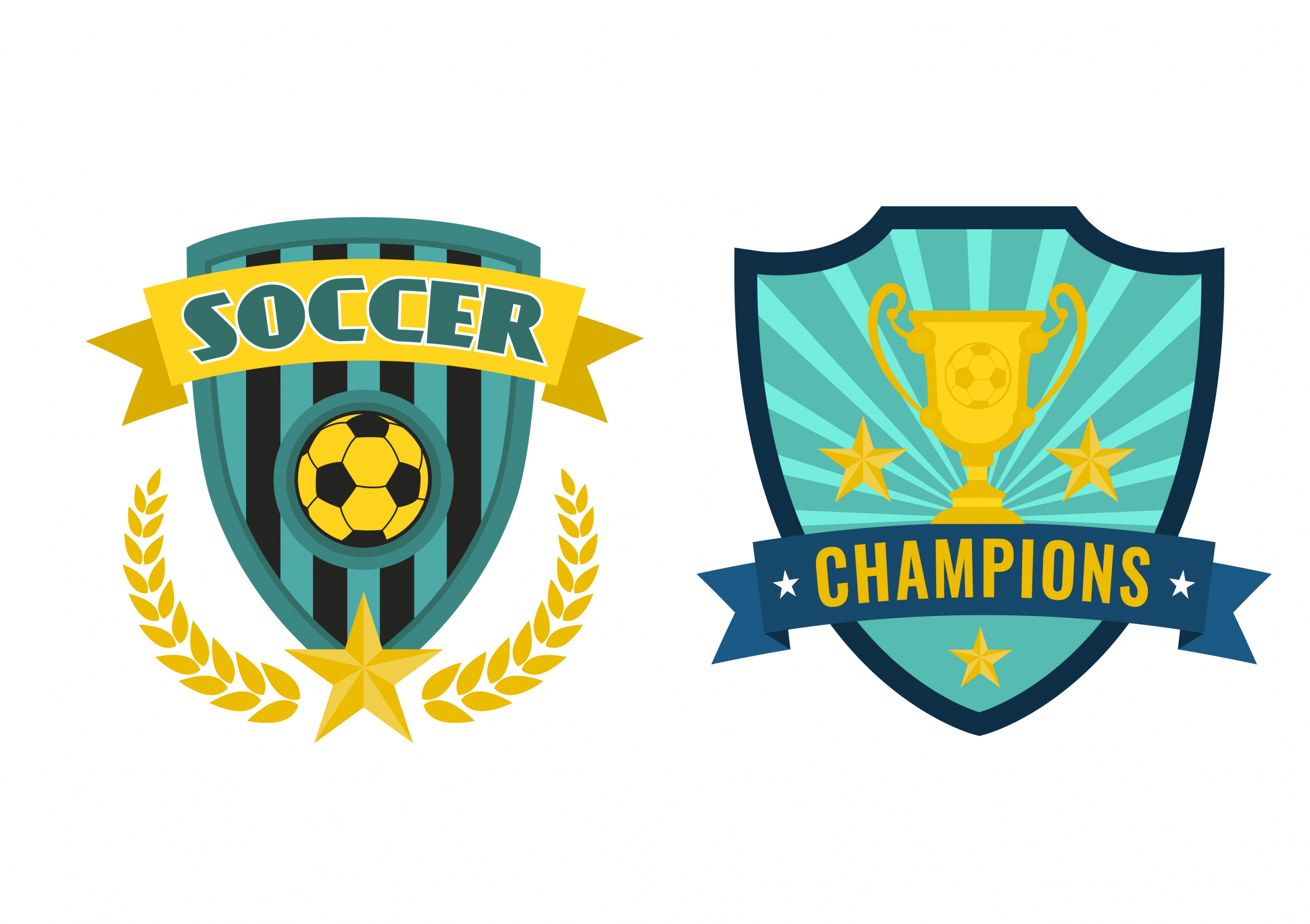 soccer logotype sets classical colorful shield style