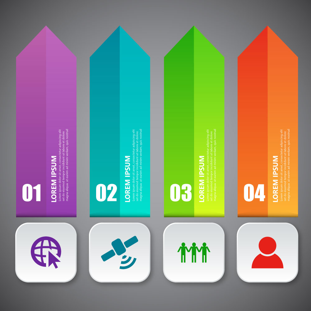 infographic diagram with 3d vertical arrow illustration