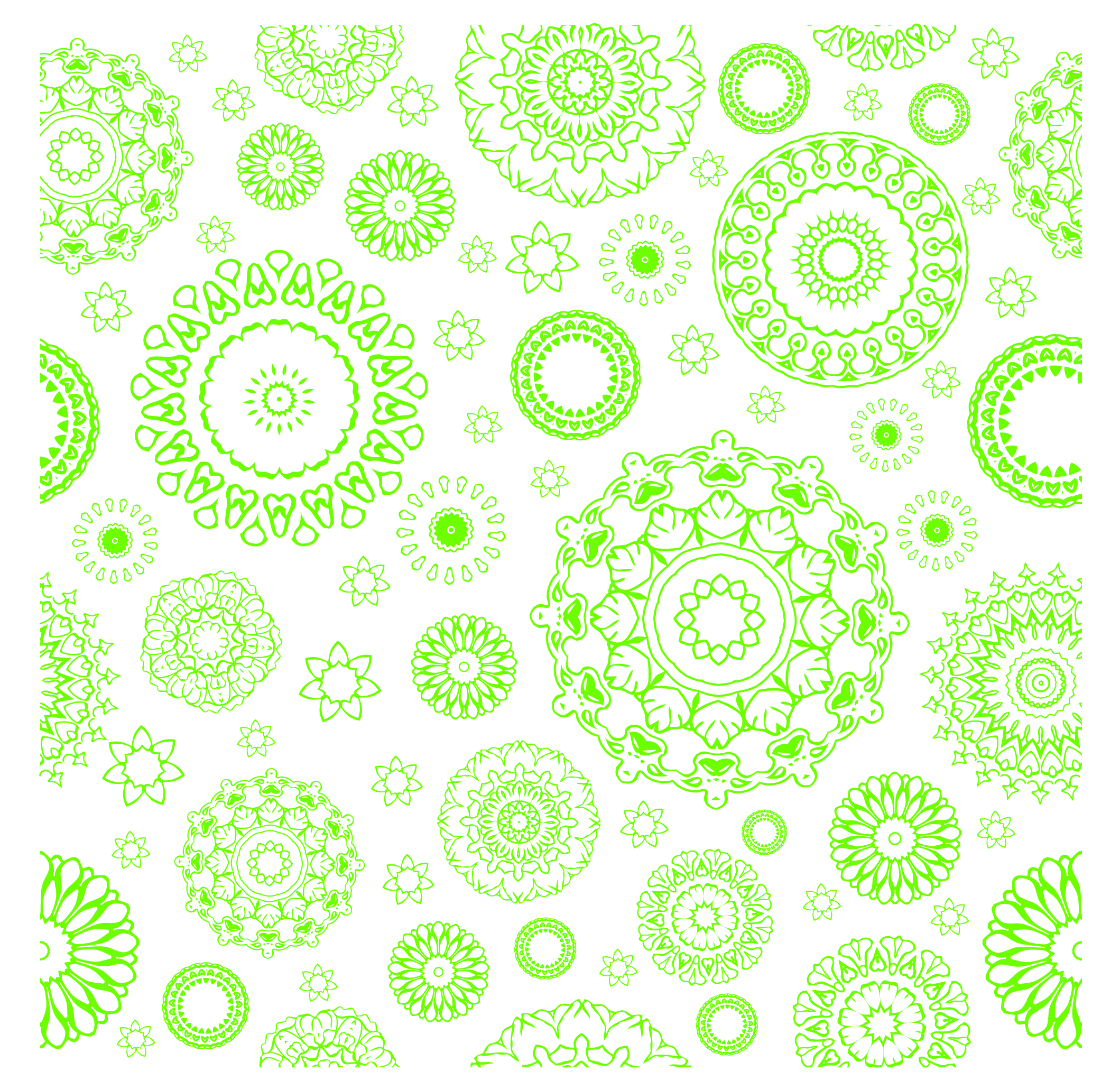 green circle flower pattern