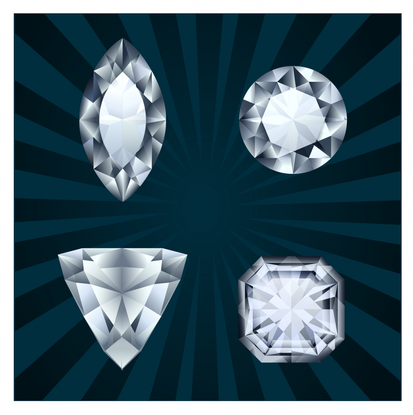 Diamonds in various shapes