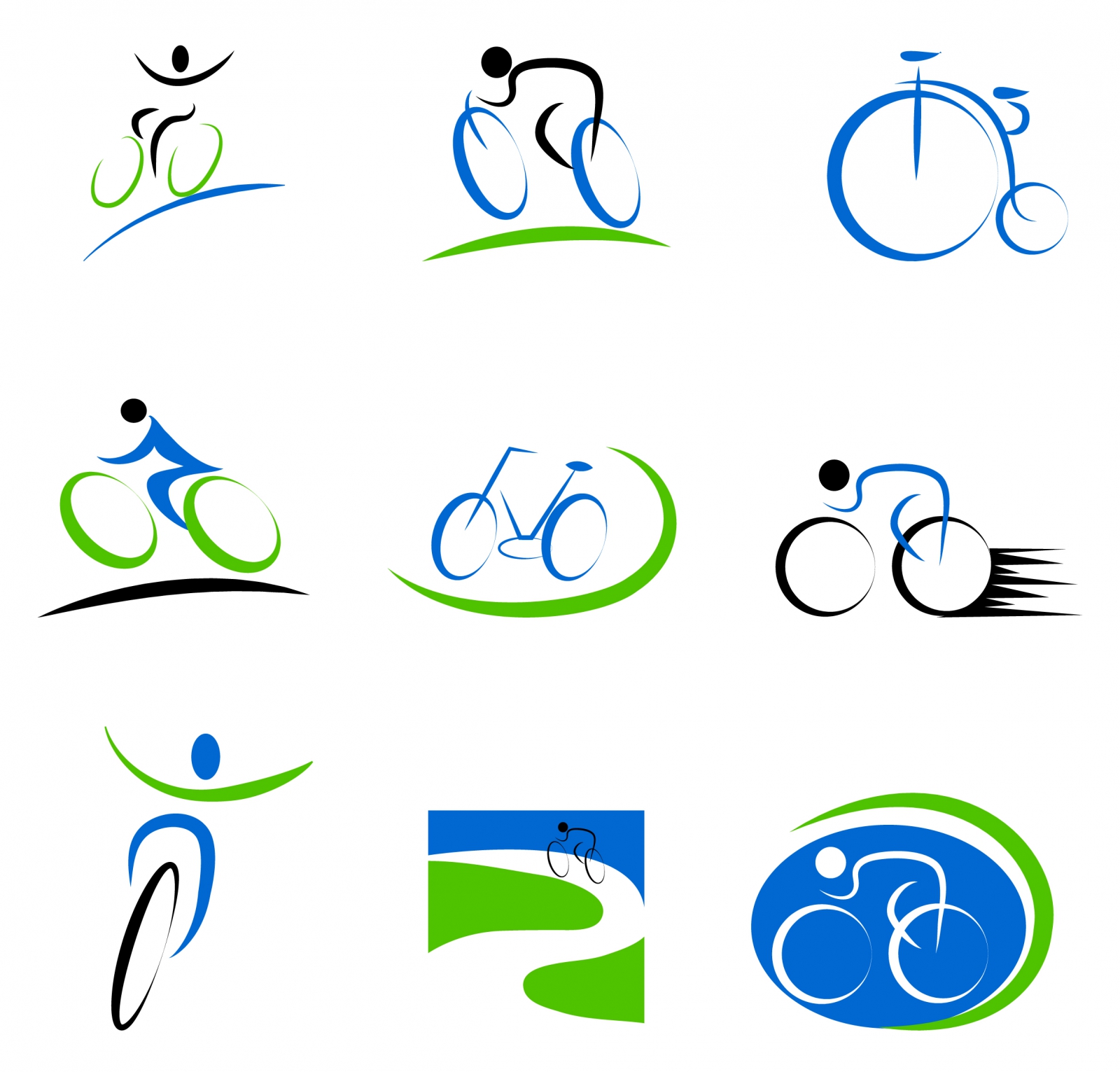 Bicycles and cycling icons