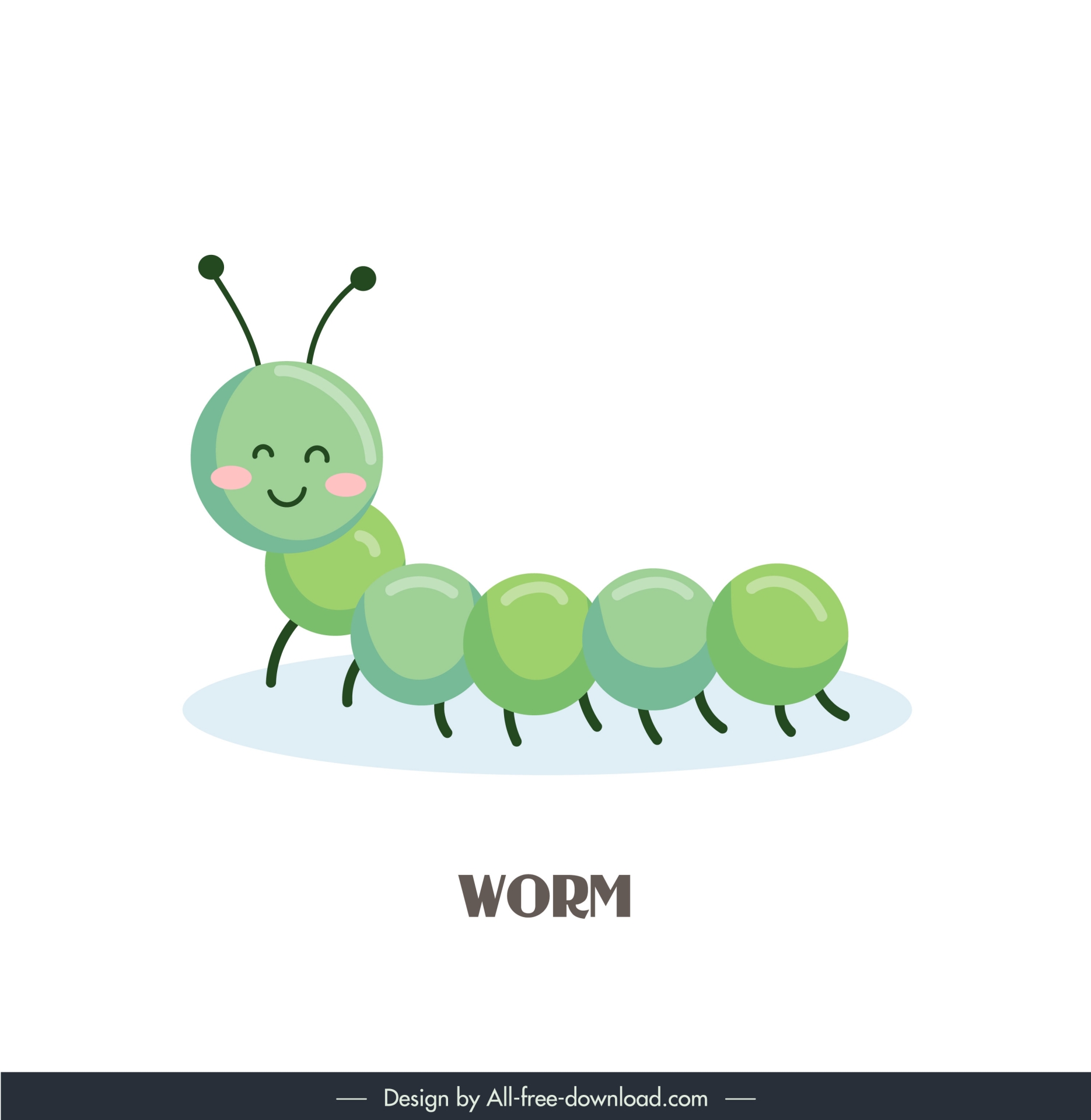 wilderness design elements cute cartoon worm