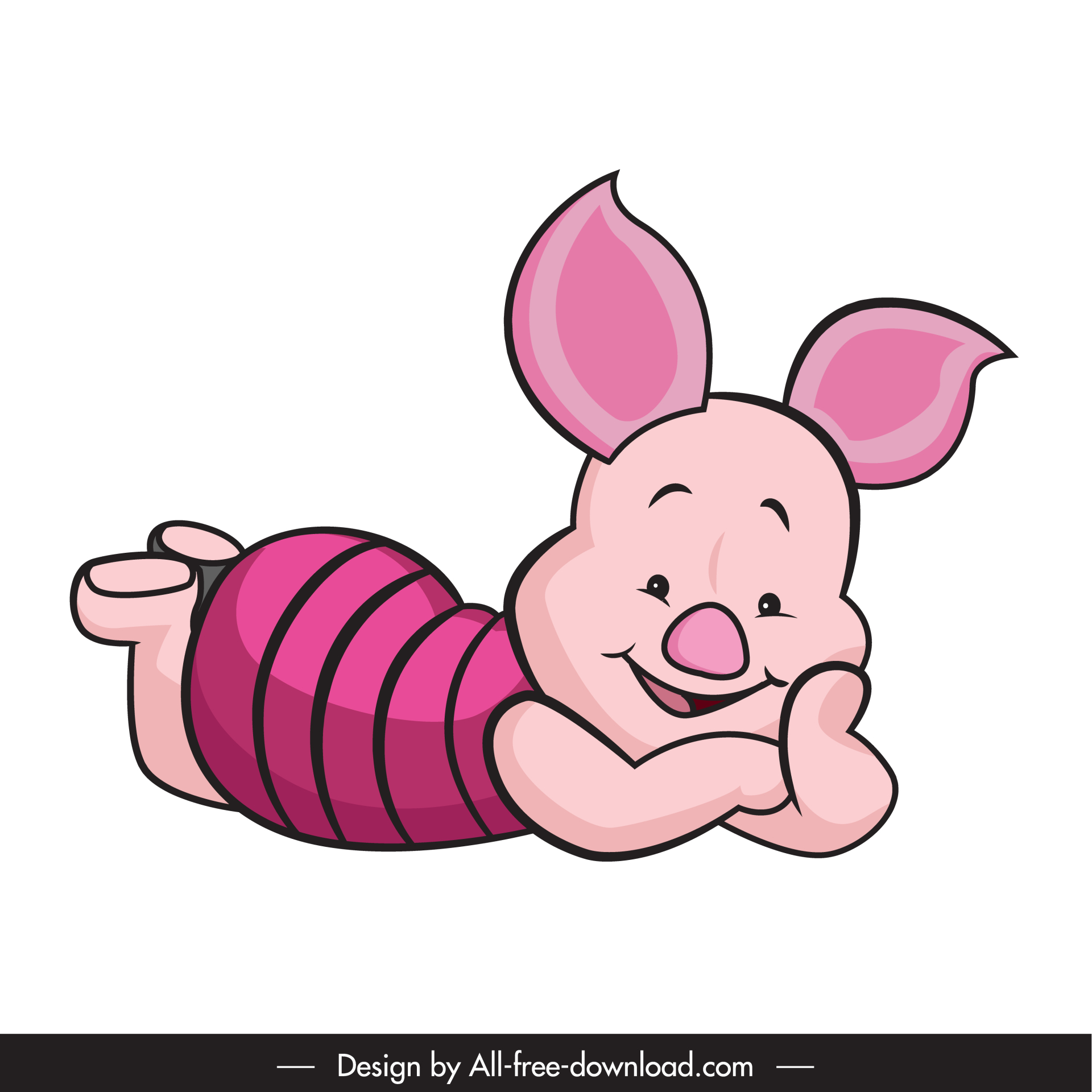  winnie the pooh design element piglet character sketch cute cartoon design 