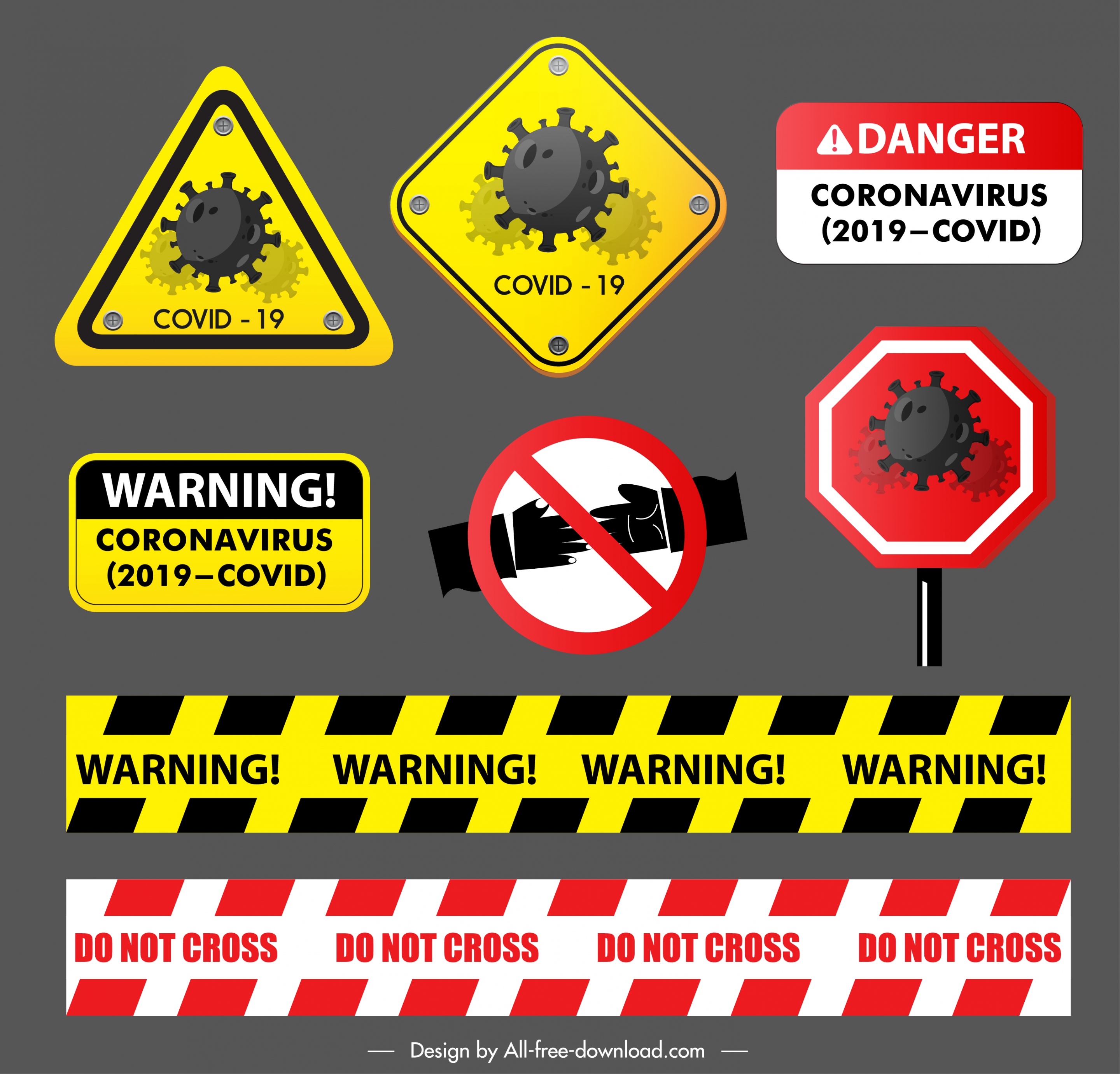 ncov warning signs template road alarm sketch