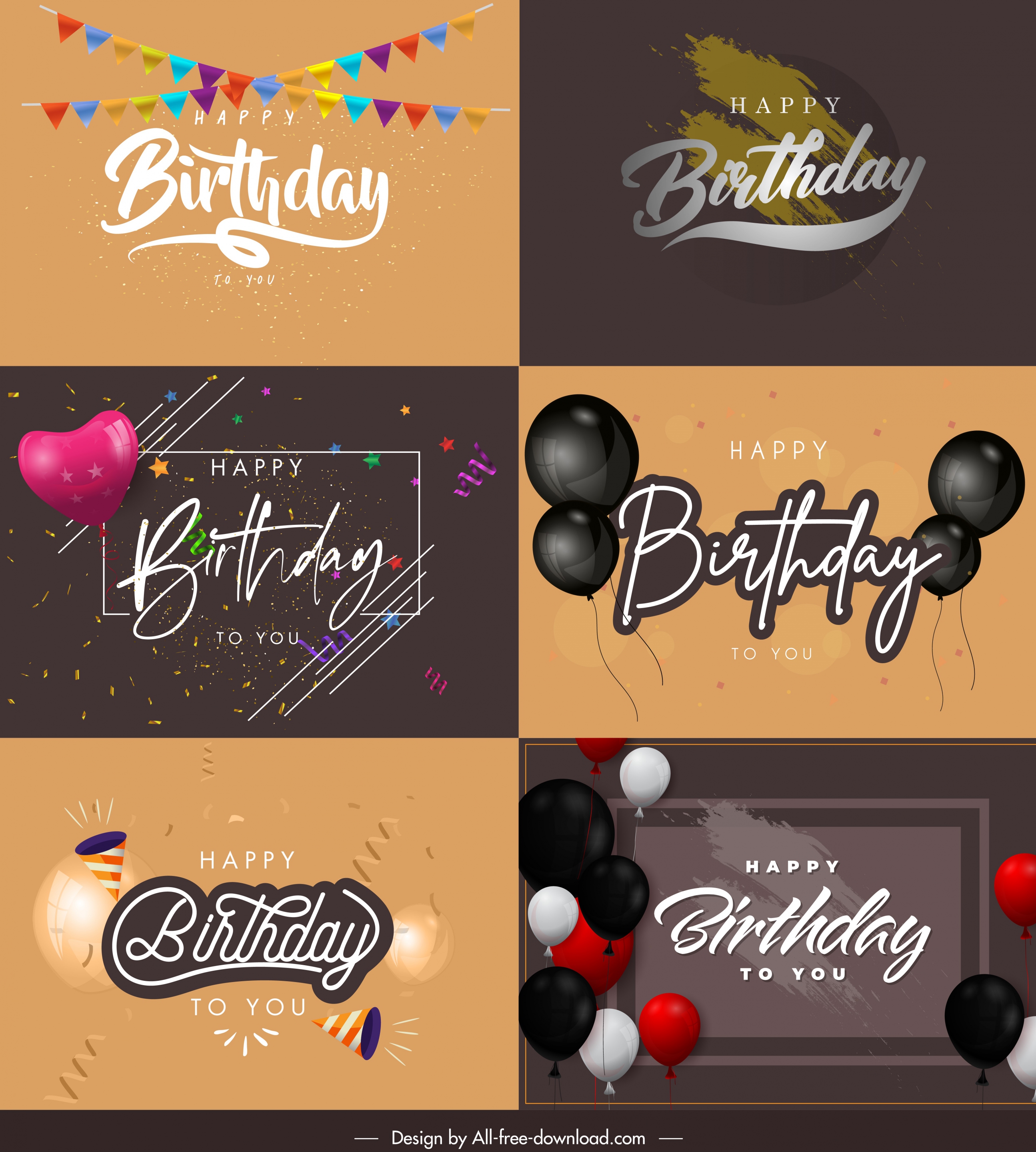 birthday banner templates elegant ribbon ballons decor