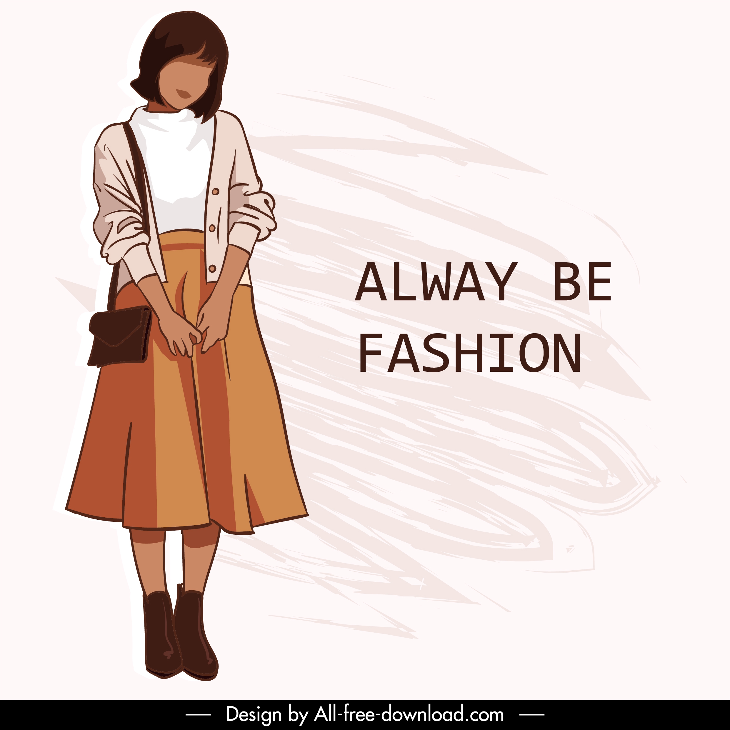 fashion poster template lady sketch handdrawn cartoon