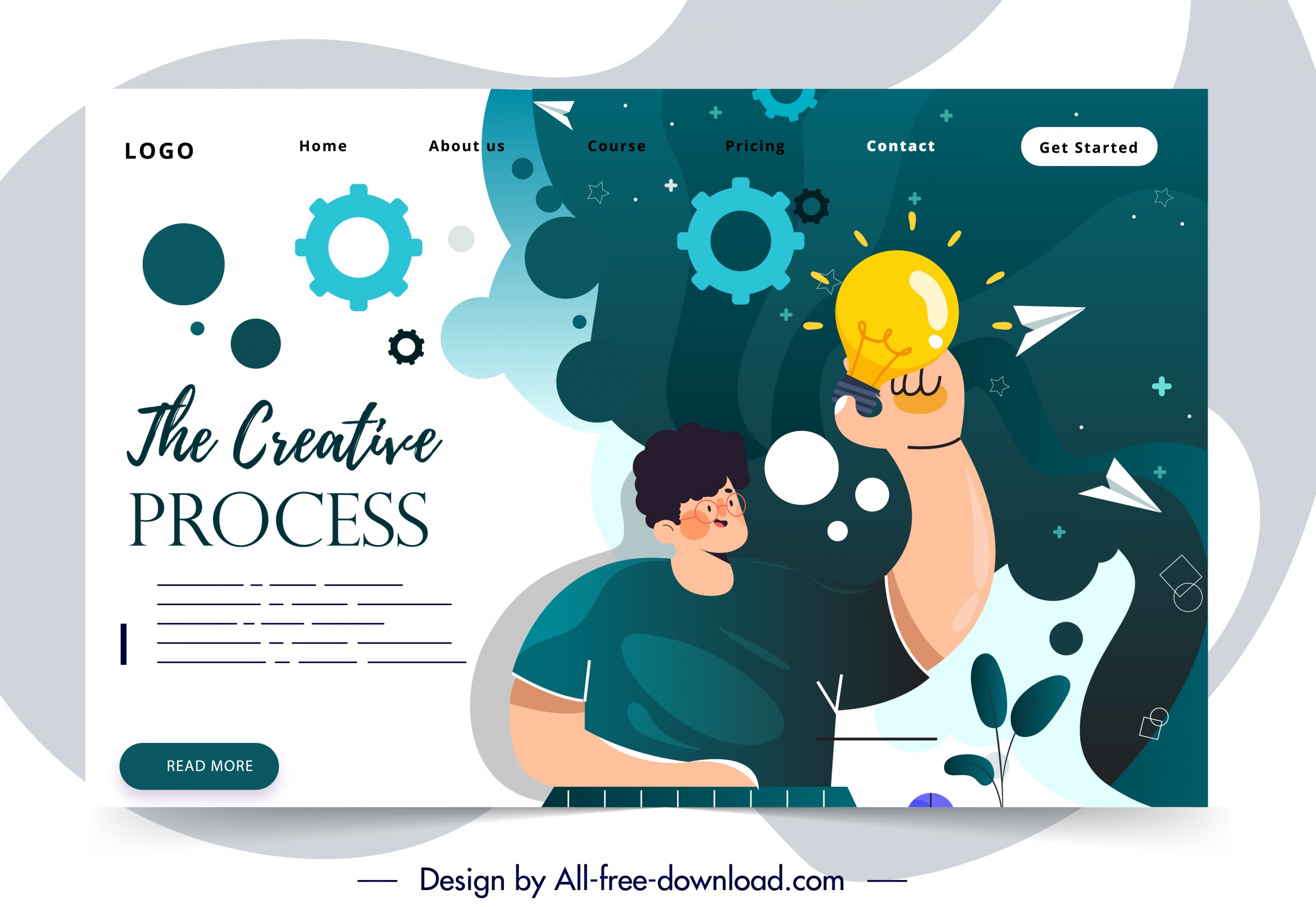 web site template creative conceptual theme cartoon design